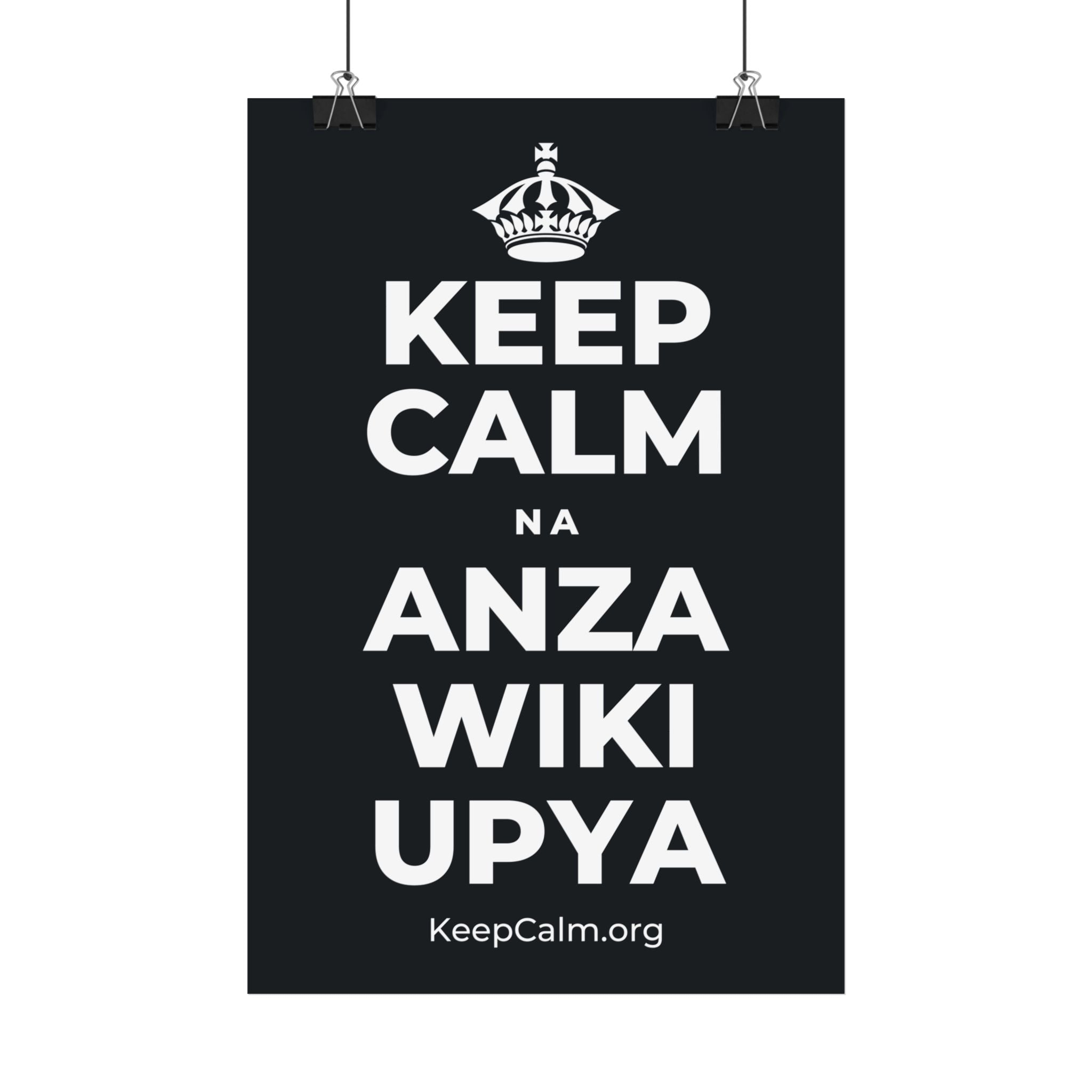 KEEP CALM NA ANZA WIKI UPYA Satin Poster (Dark)