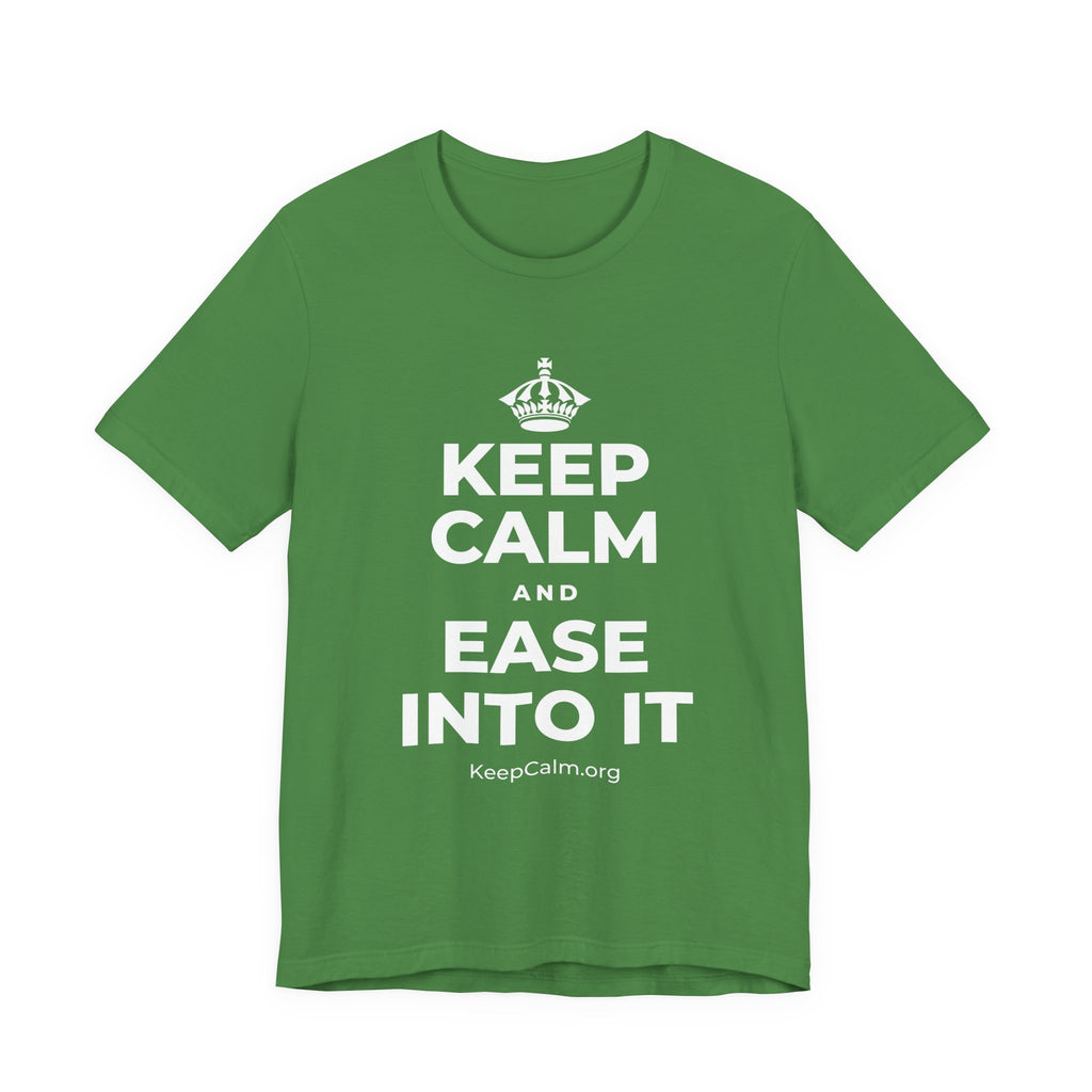 KEEP CALM AND EASE INTO IT T-Shirt (Baby Blue–Silver)