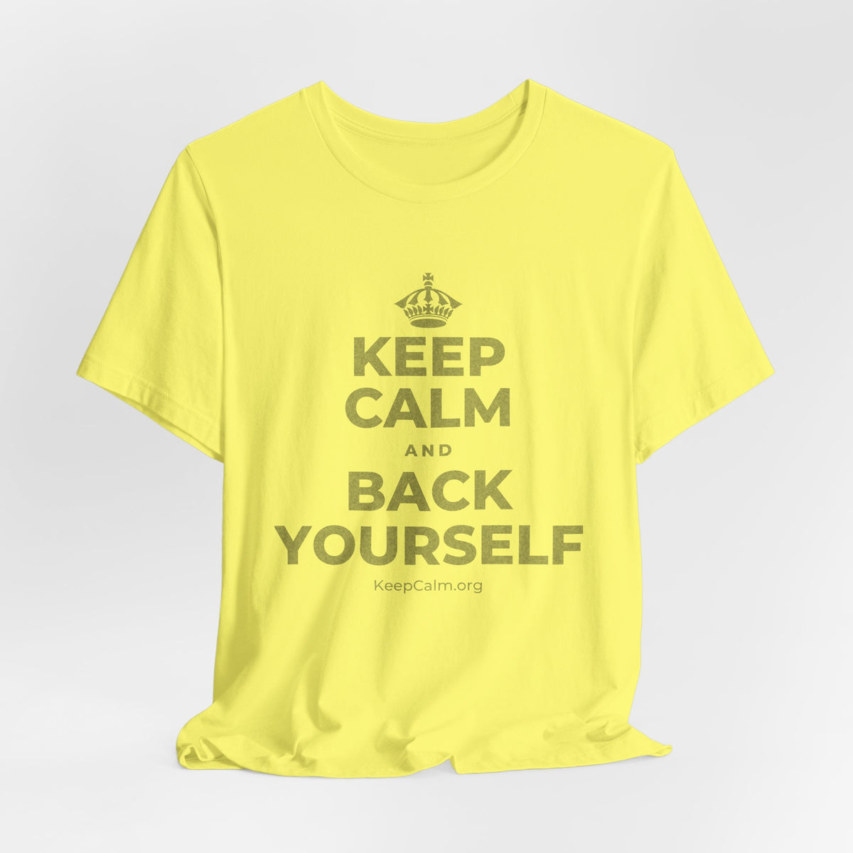 KEEP CALM AND BACK YOURSELF T-Shirt (Soft Cream–Heather Mauve)