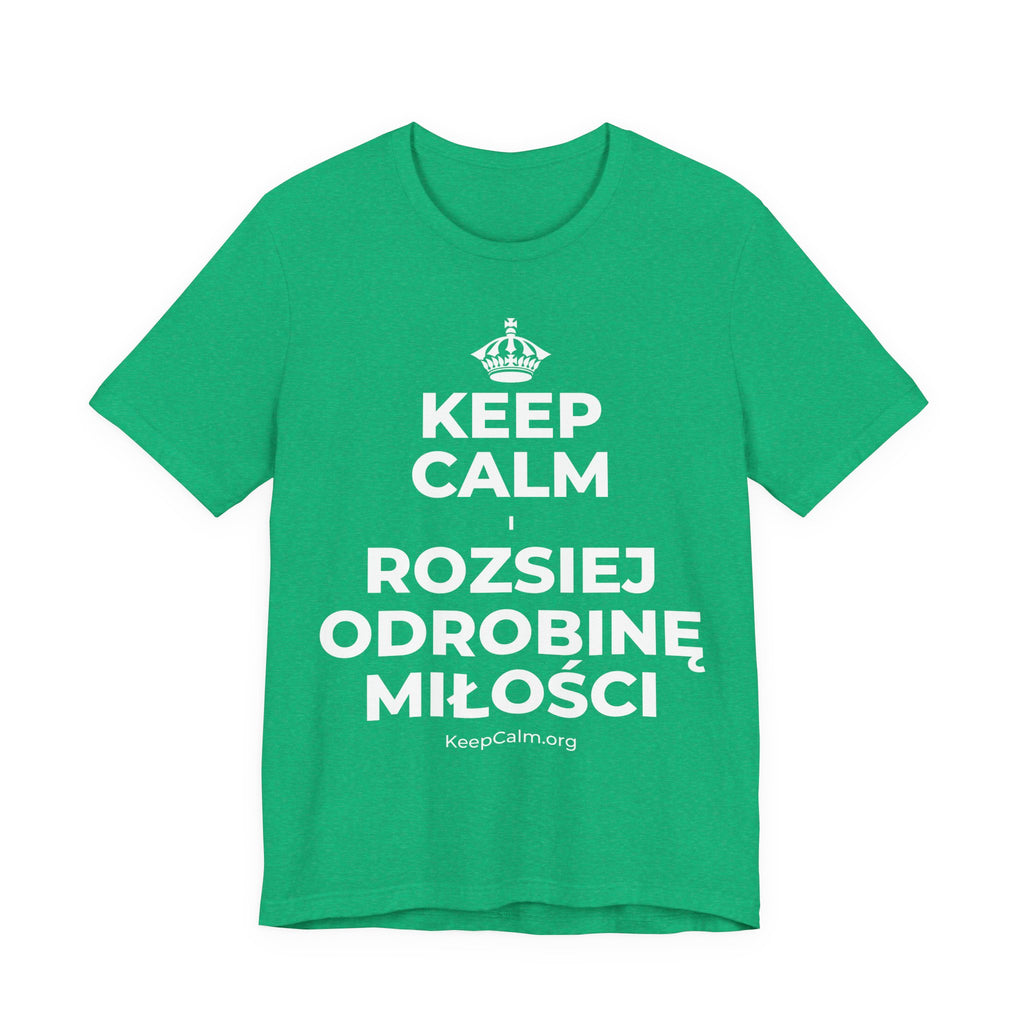 KEEP CALM I ROZSIEJ ODROBINĘ MIŁOŚCI T-Shirt (Baby Blue–Silver)