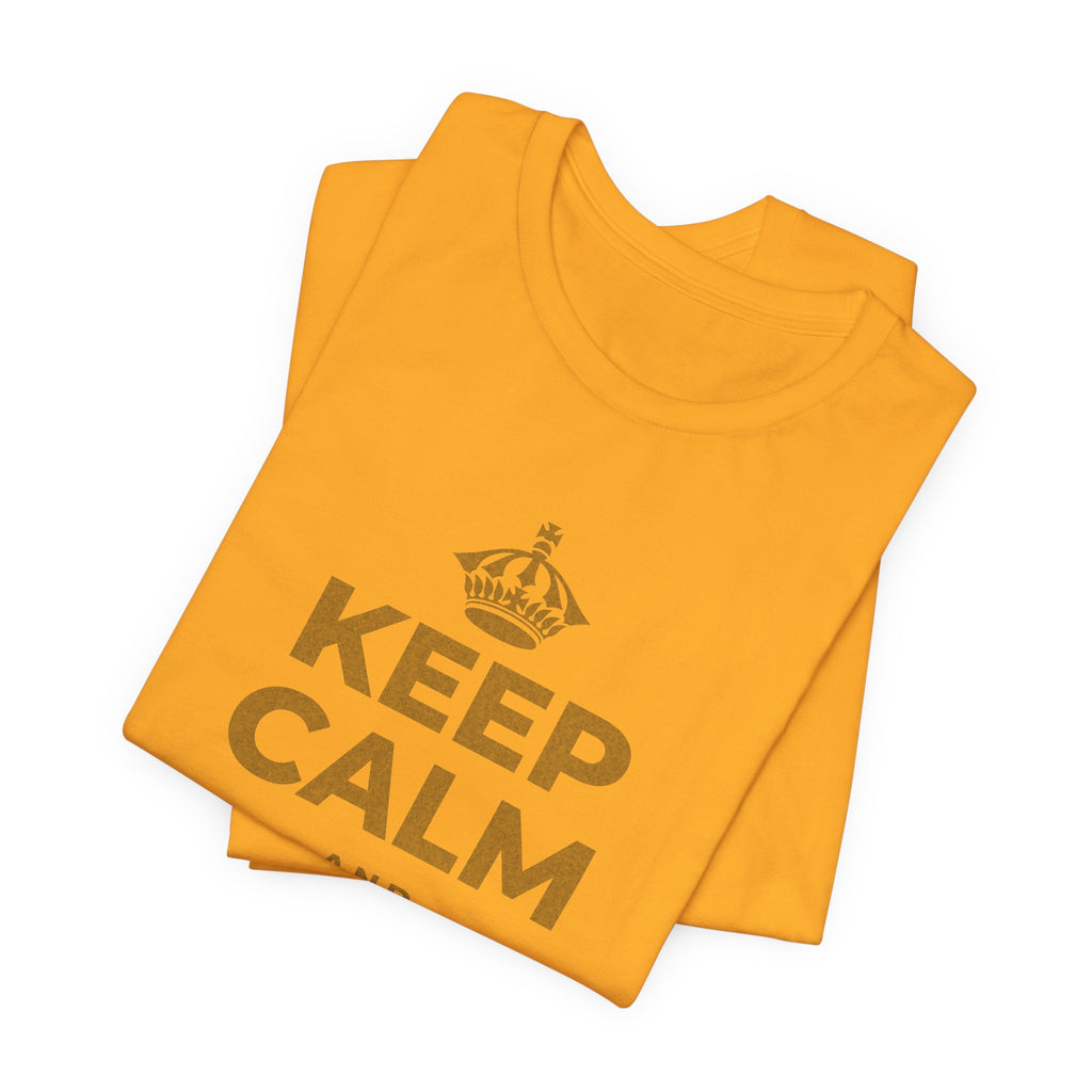 KEEP CALM AND BUILD IT T-Shirt (Baby Blue–Silver)