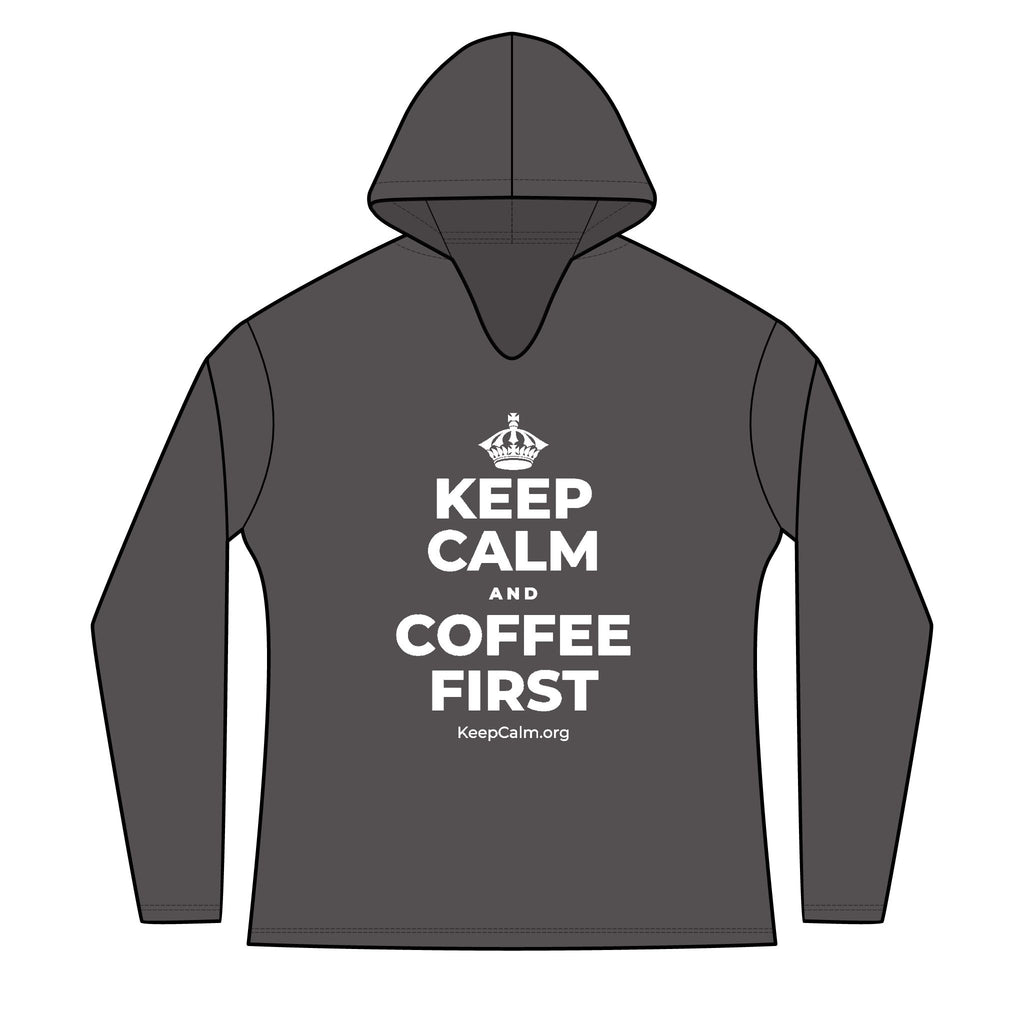 KEEP CALM AND COFFEE FIRST Women's Long Sleeve Hoodie