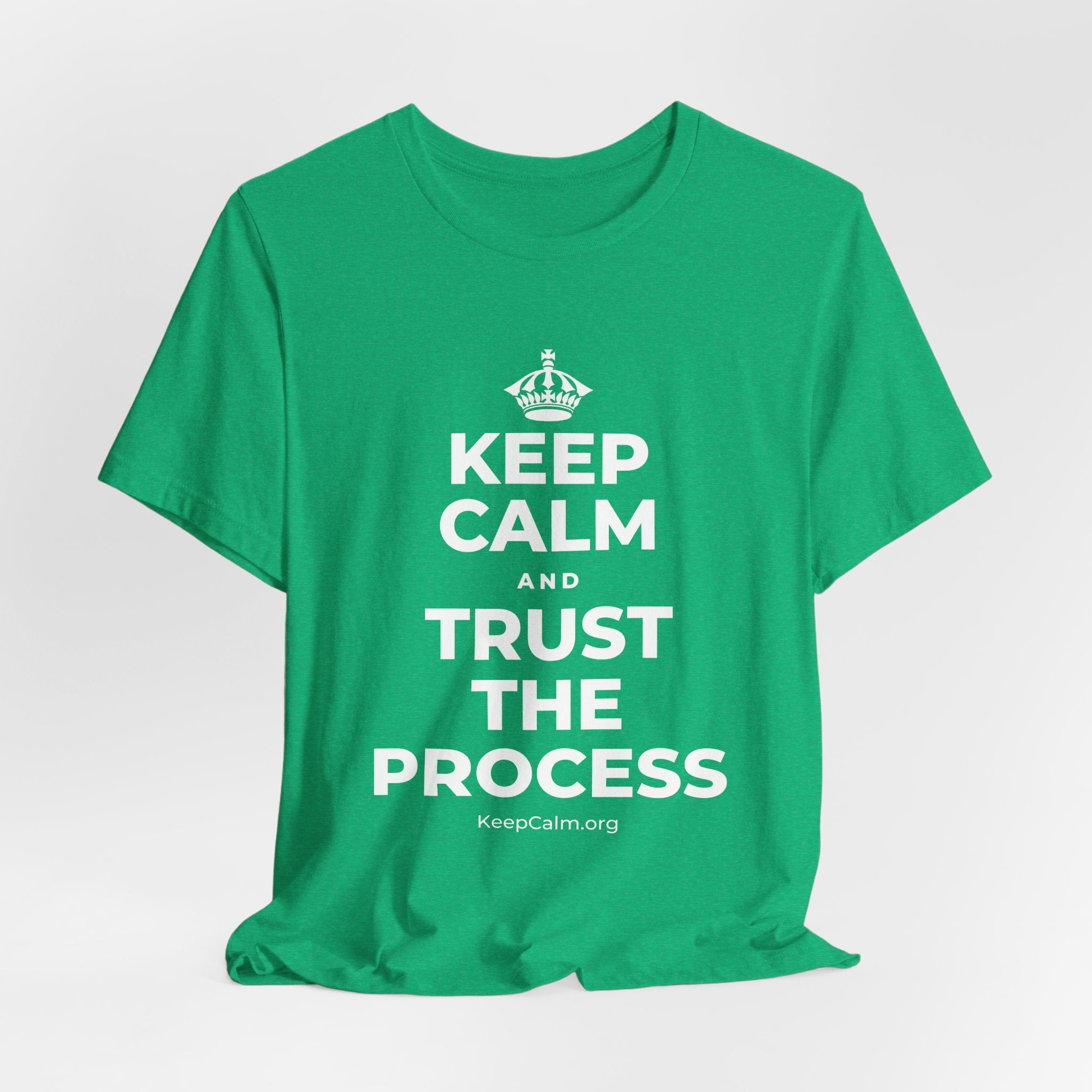 KEEP CALM AND TRUST THE PROCESS T-Shirt (Baby Blue–Silver)
