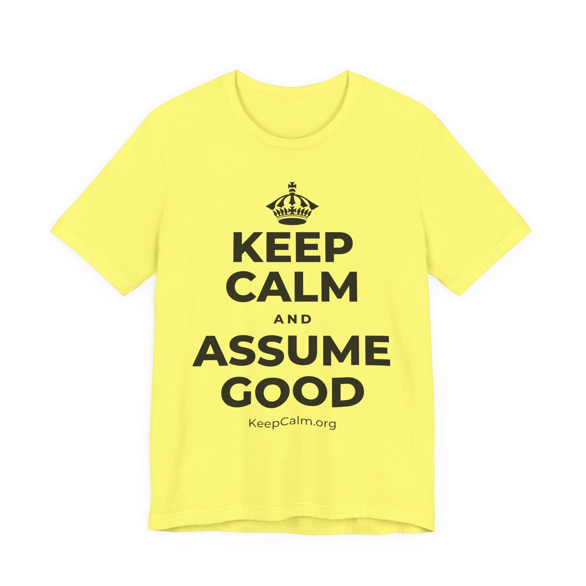 KEEP CALM AND ASSUME GOOD T-Shirt (Soft Cream–Heather Mauve)