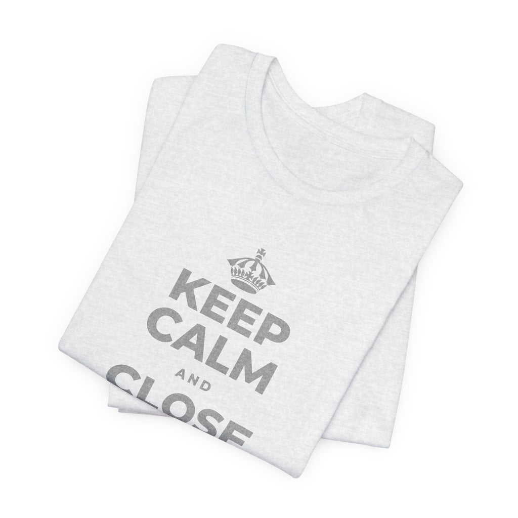 KEEP CALM AND CLOSE YOUR EYES A MOMENT T-Shirt (Soft Cream–Heather Mauve)