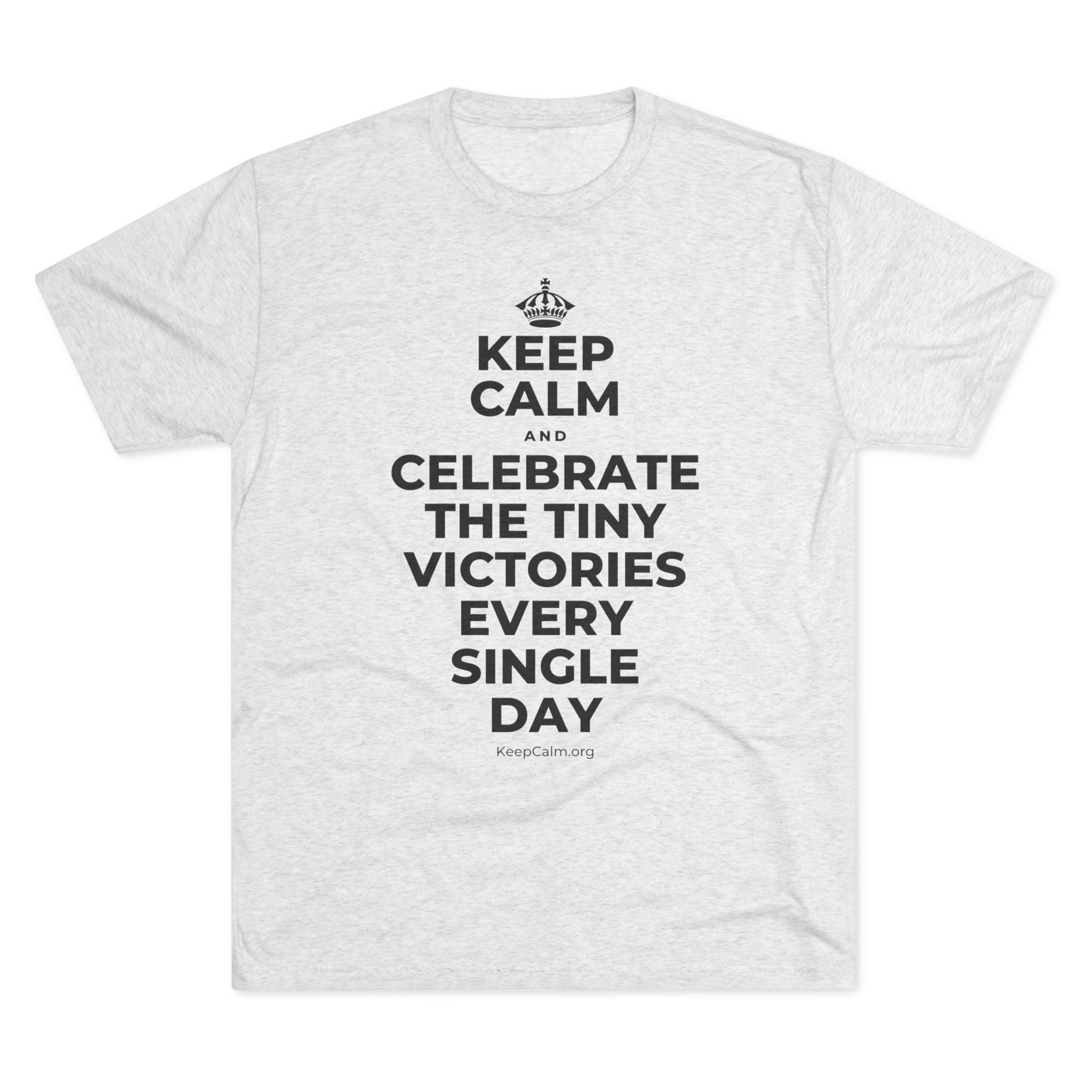 KEEP CALM AND CELEBRATE THE TINY VICTORIES EVERY SINGLE DAY Tri-Blend Tee