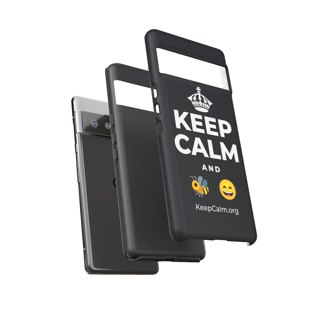 KEEP CALM AND 🐝 😄 Phone Case (Dark)
