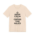 KEEP CALM AND CROSS THE MILES T-Shirt (Soft Cream–Heather Mauve)