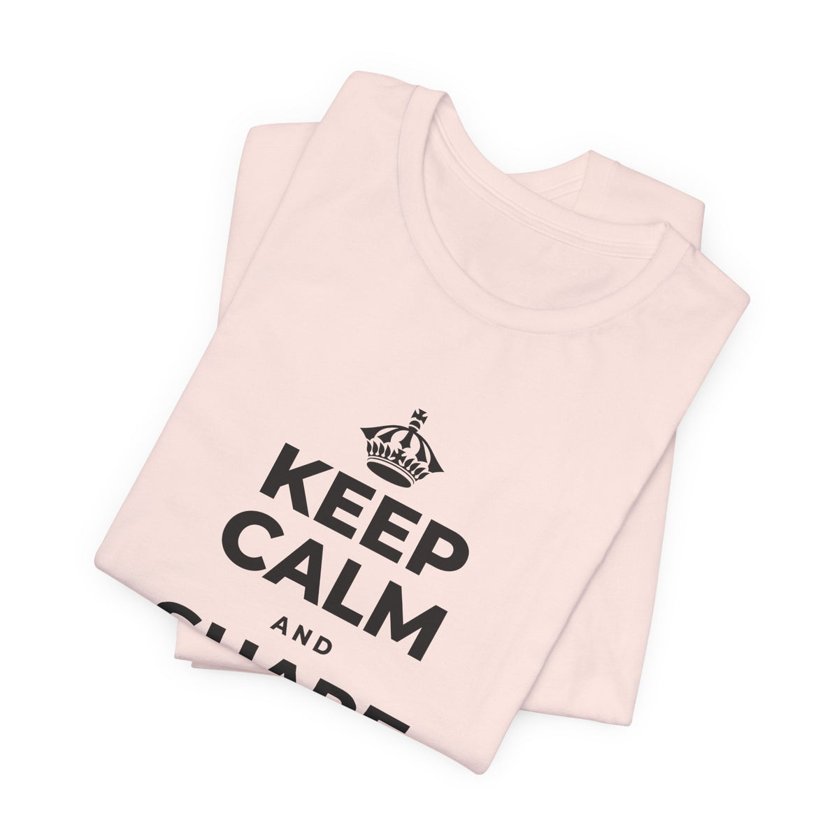 KEEP CALM AND SHARE THE GOOD NEWS T-Shirt (Soft Cream–Heather Mauve)