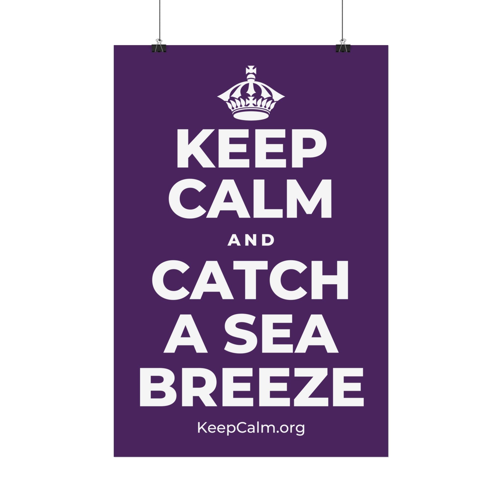 KEEP CALM AND CATCH A SEA BREEZE Satin Poster