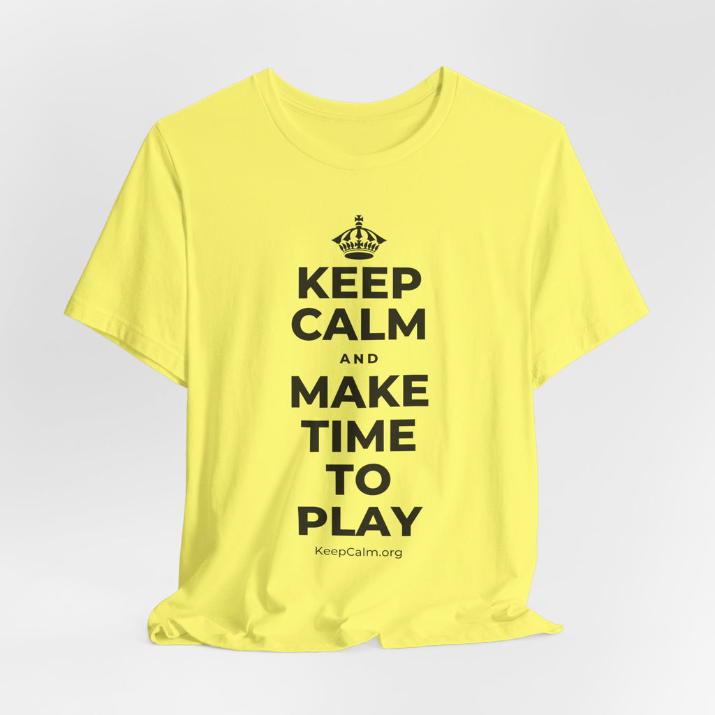 KEEP CALM AND MAKE TIME TO PLAY T-Shirt (Soft Cream–Heather Mauve)
