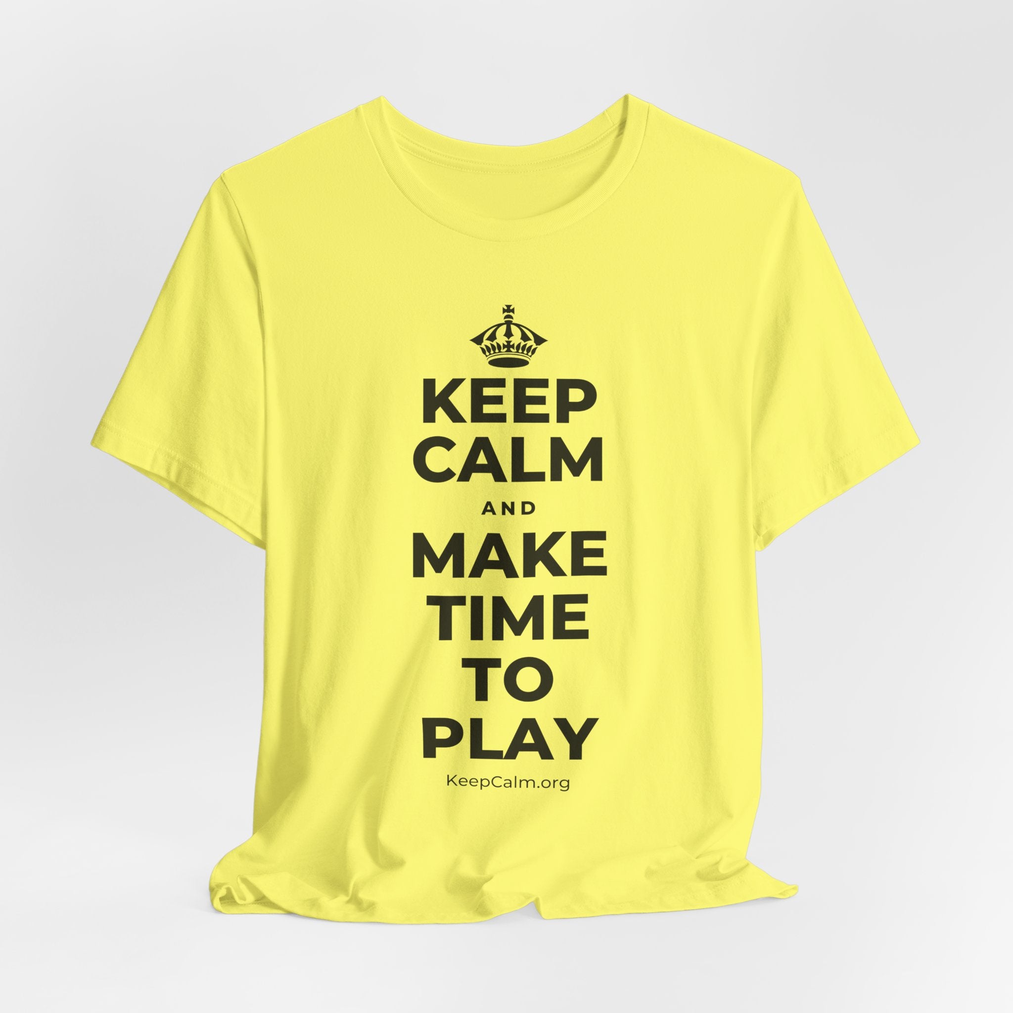 KEEP CALM AND MAKE TIME TO PLAY T-Shirt (Soft Cream–Heather Mauve)