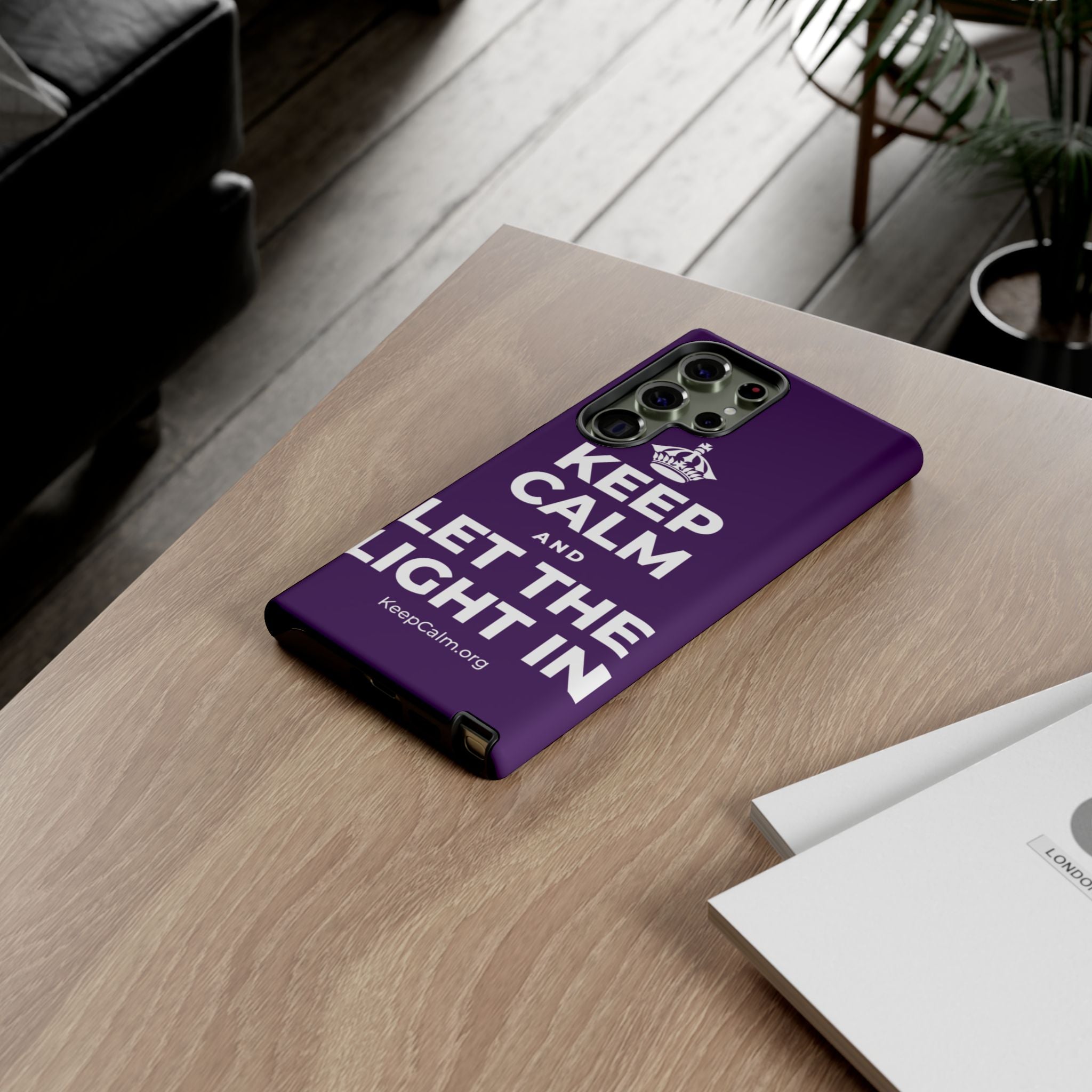 KEEP CALM AND LET THE LIGHT IN Phone Case