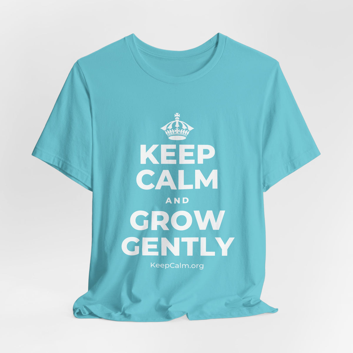 KEEP CALM AND GROW GENTLY T-Shirt (Soft Cream–Heather Mauve)