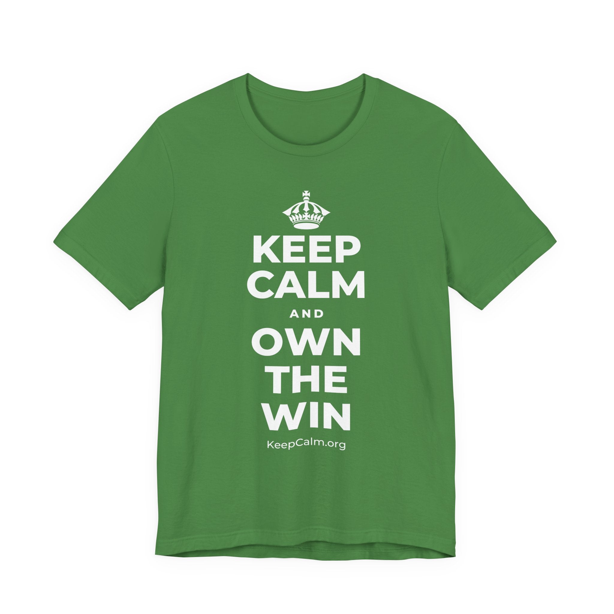 KEEP CALM AND OWN THE WIN T-Shirt (Baby Blue–Silver)