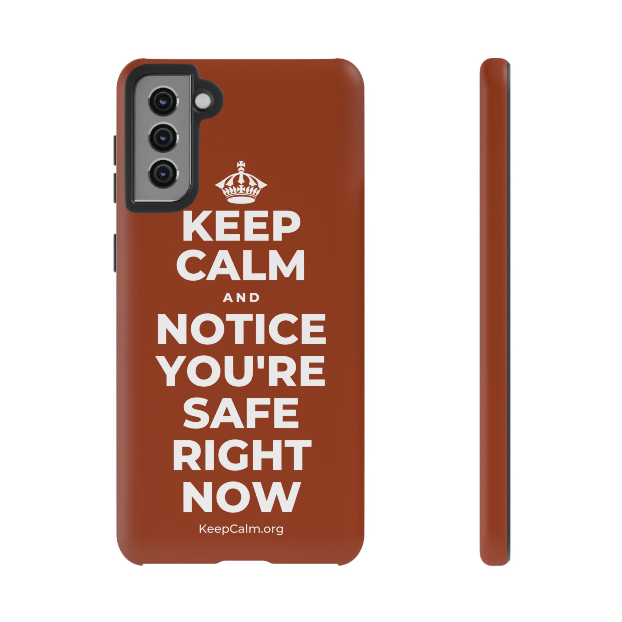 KEEP CALM AND NOTICE YOU'RE SAFE RIGHT NOW Phone Case