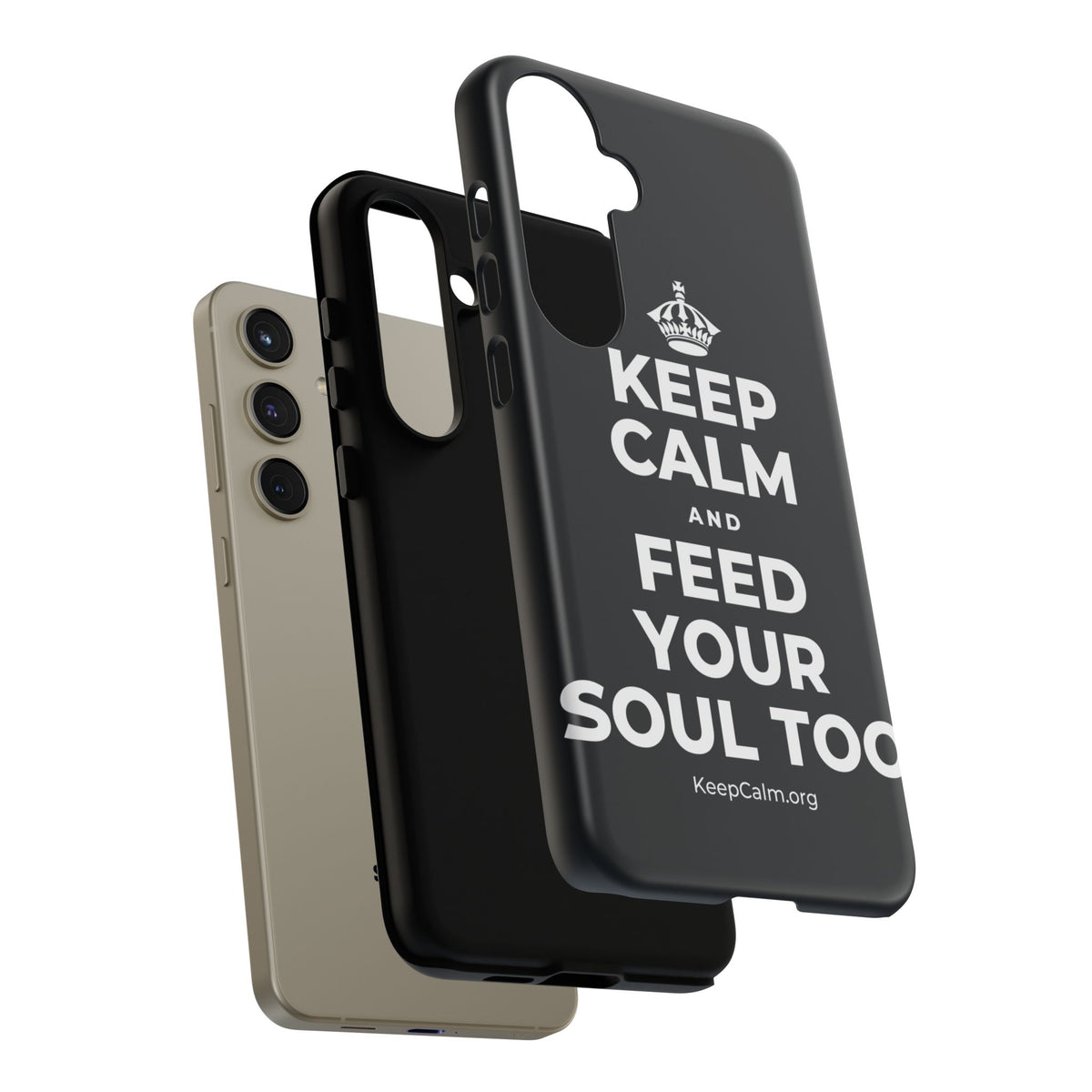 KEEP CALM AND FEED YOUR SOUL TOO Phone Case (Dark)