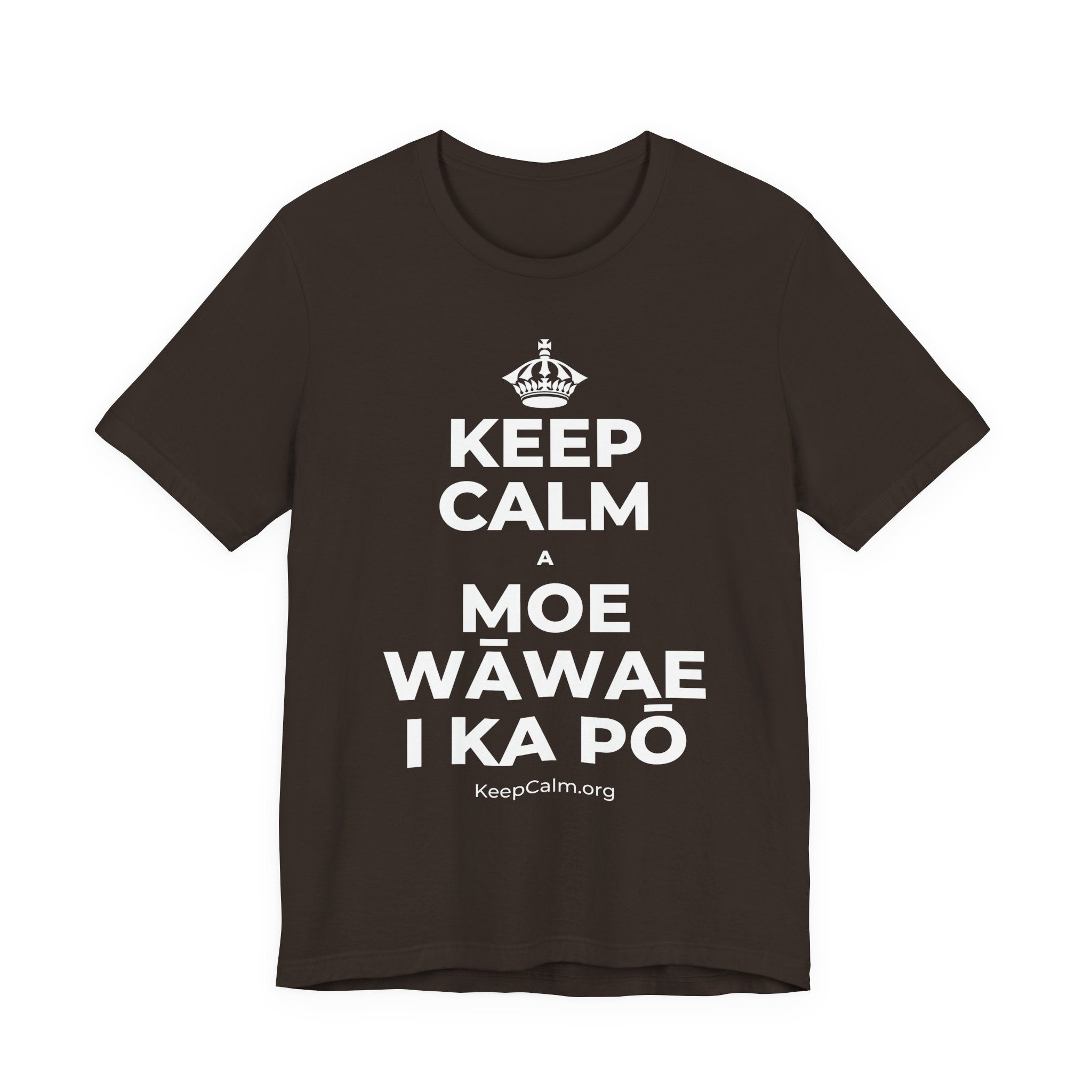 KEEP CALM A MOE WĀWAE I KA PŌ T-Shirt (Soft Cream–Heather Mauve)