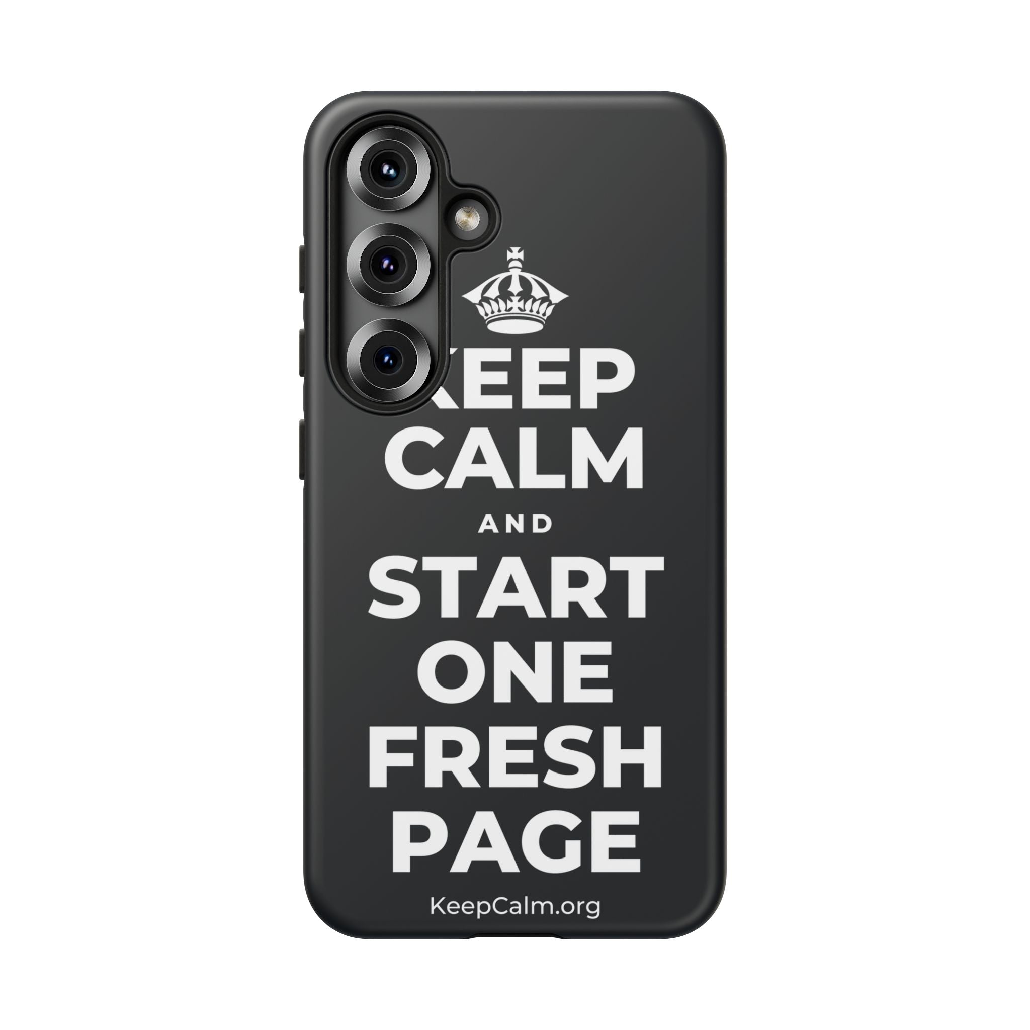 KEEP CALM AND START ONE FRESH PAGE Phone Case (Dark)