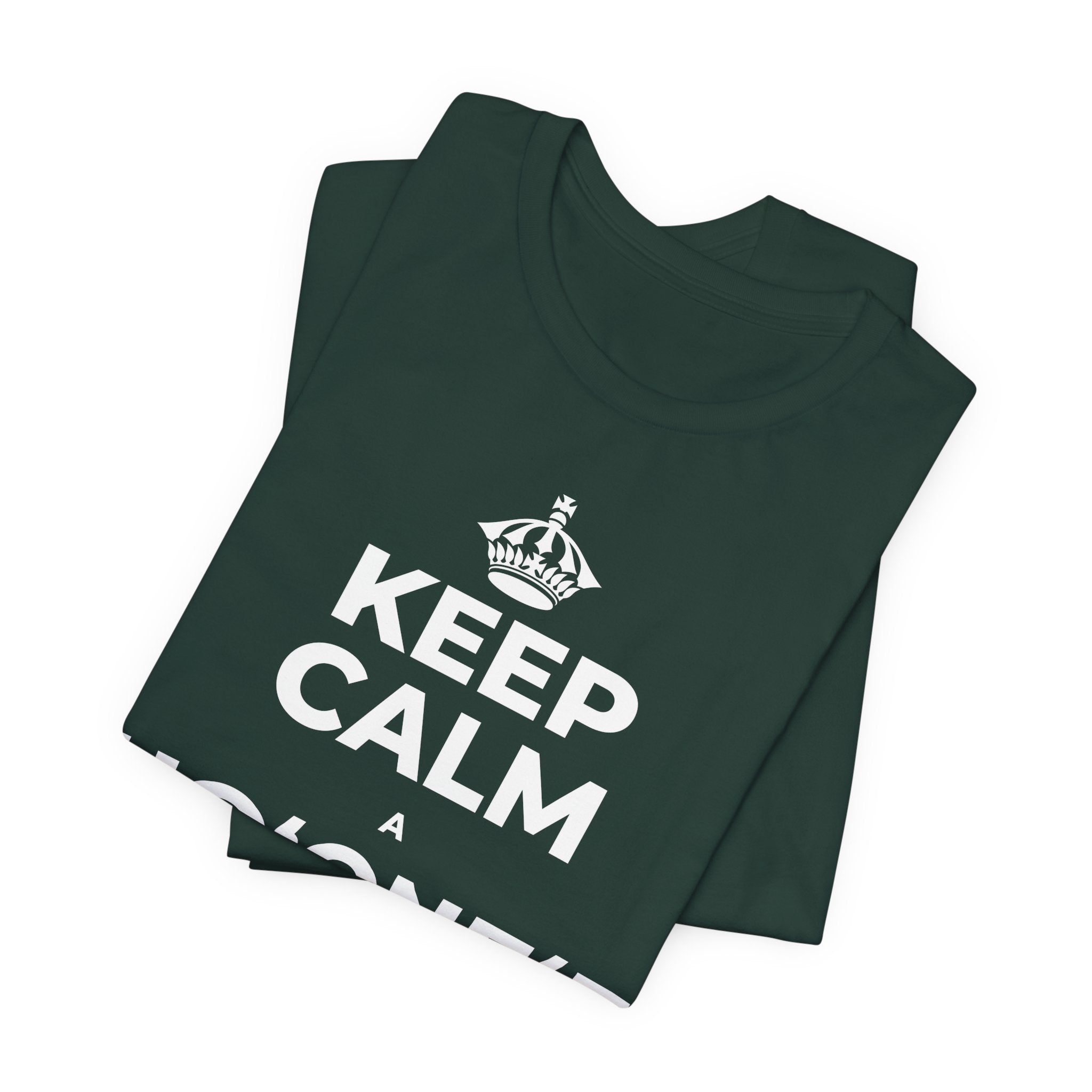 KEEP CALM A HOʻONEʻE I KOU KINO T-Shirt (White–Asphalt)