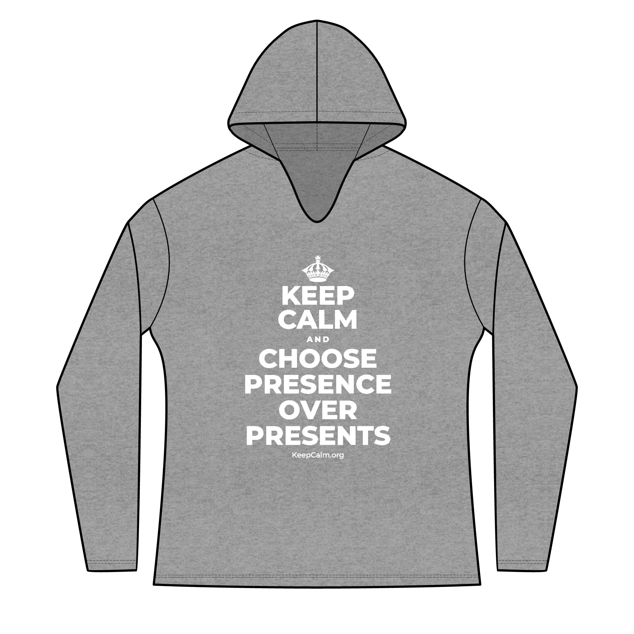 KEEP CALM AND CHOOSE PRESENCE OVER PRESENTS Women's Long Sleeve Hoodie