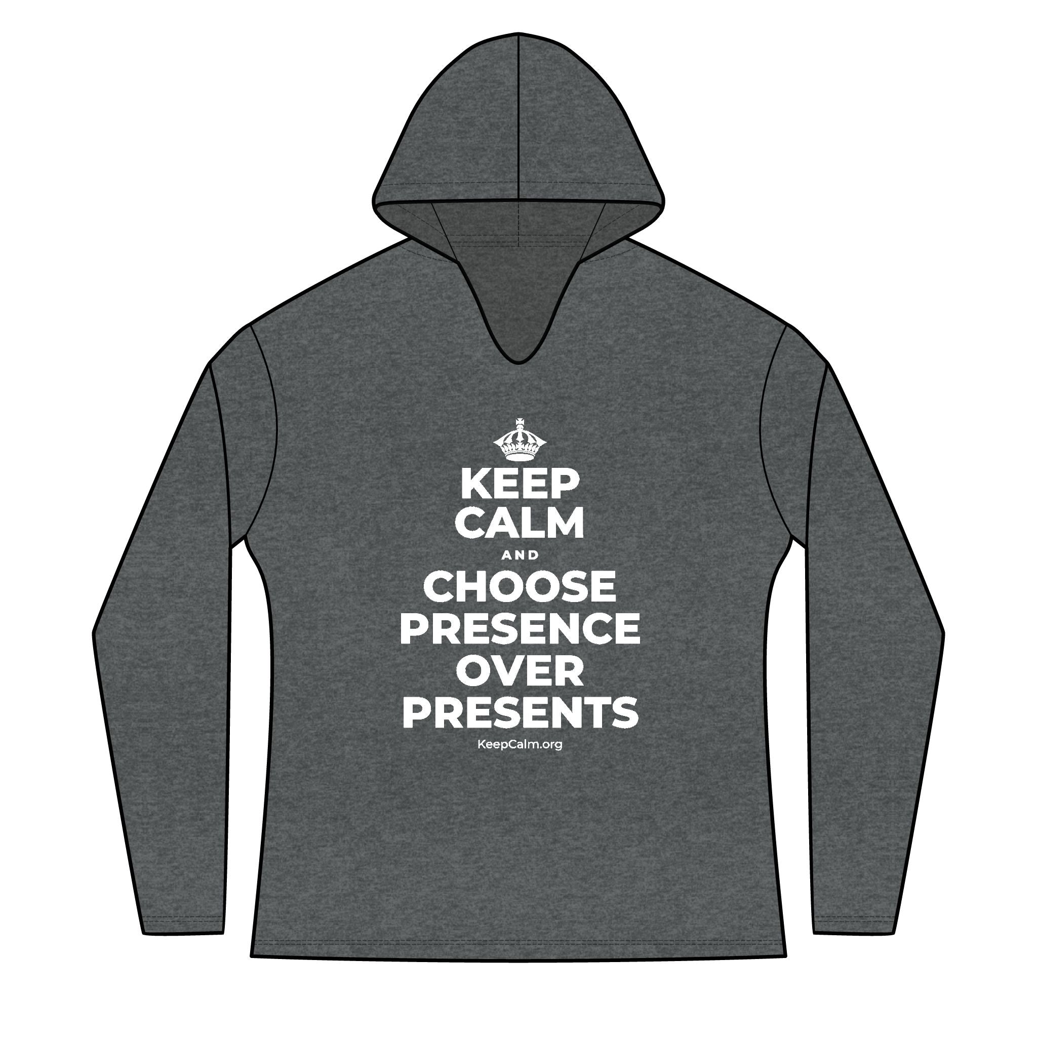 KEEP CALM AND CHOOSE PRESENCE OVER PRESENTS Women's Long Sleeve Hoodie