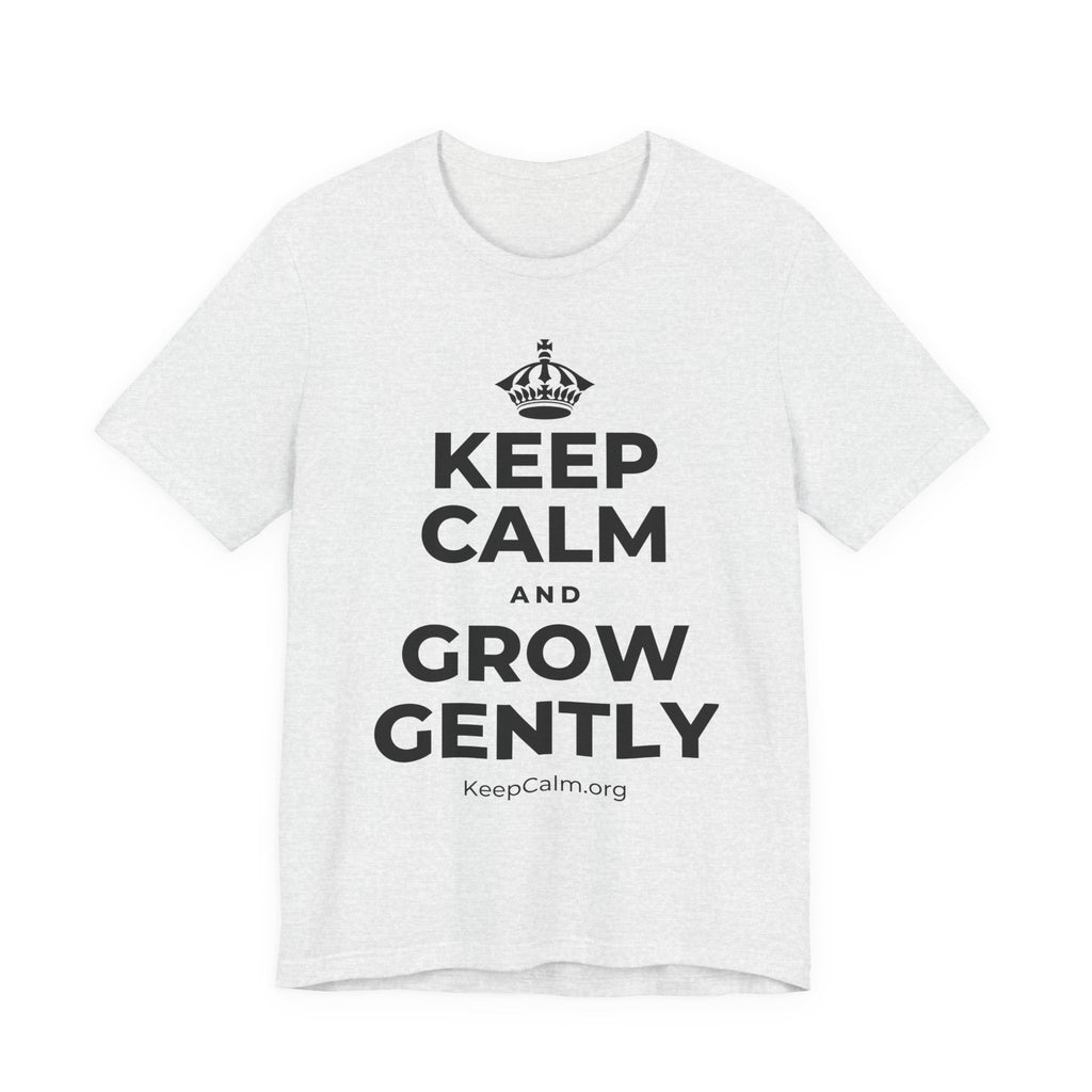 KEEP CALM AND GROW GENTLY T-Shirt (Soft Cream–Heather Mauve)