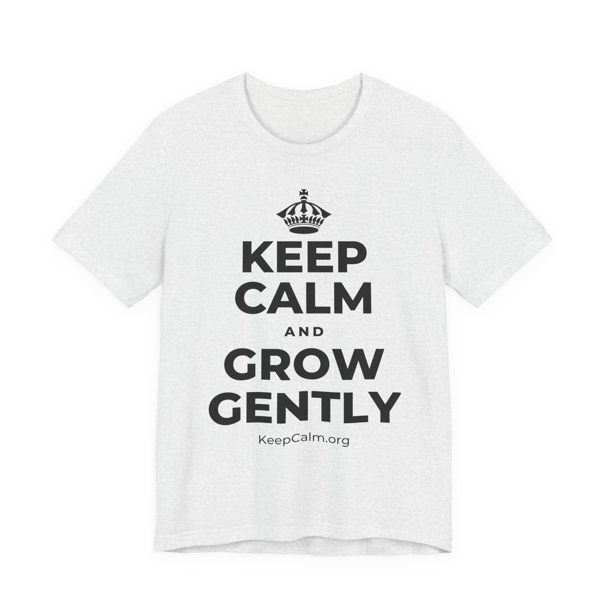 KEEP CALM AND GROW GENTLY T-Shirt (Soft Cream–Heather Mauve)