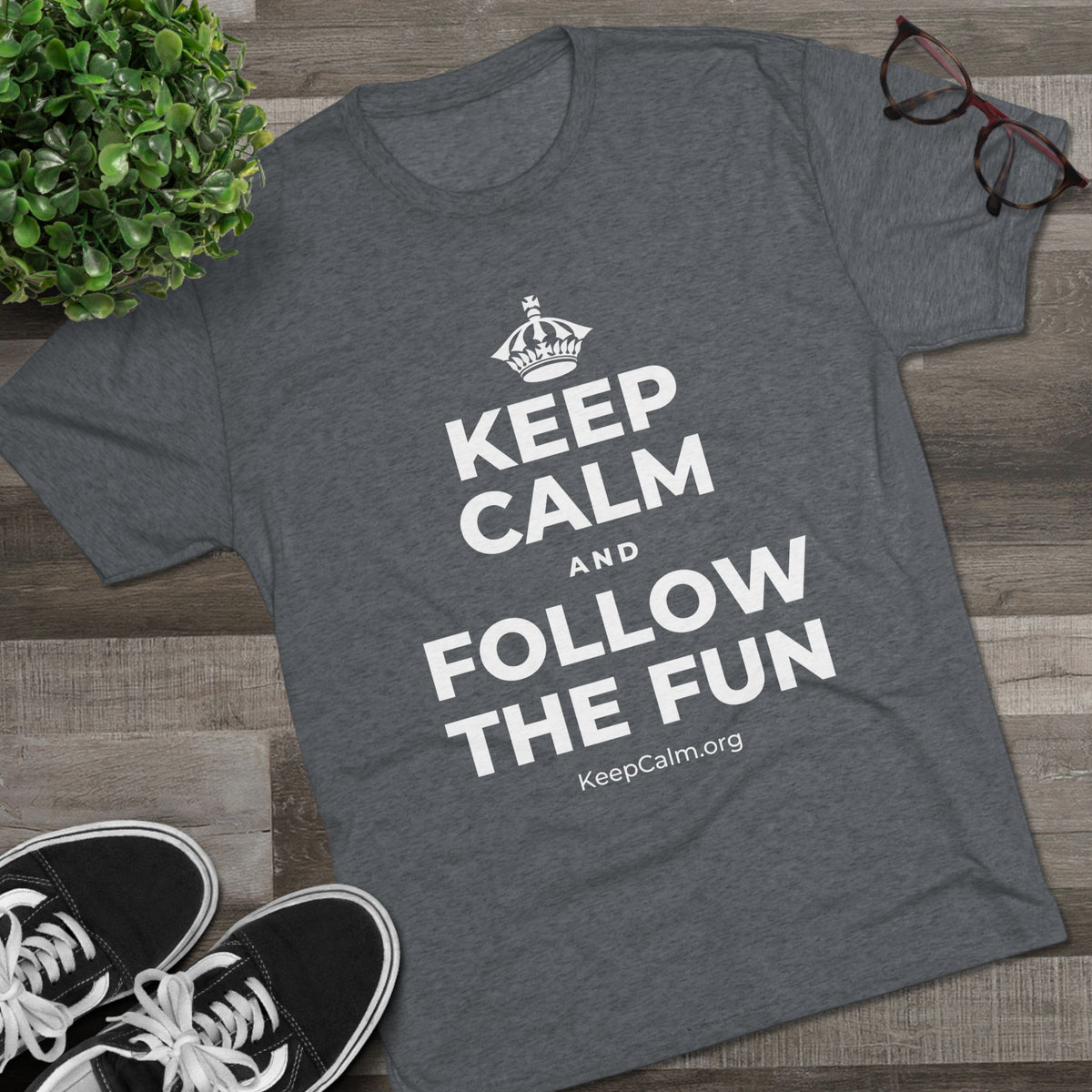 KEEP CALM AND FOLLOW THE FUN Tri-Blend Tee