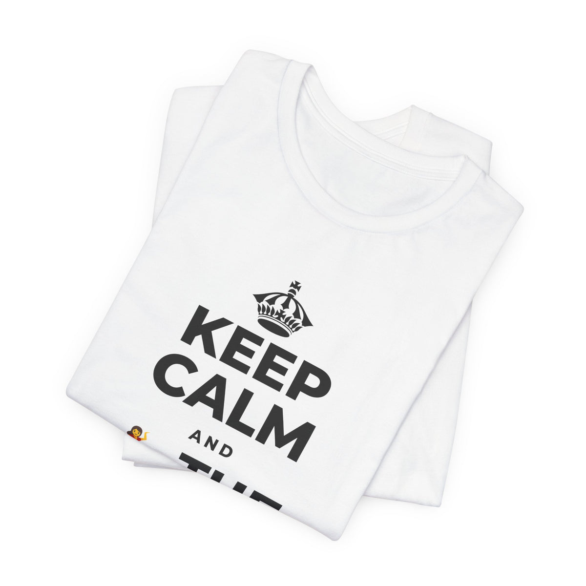 KEEP CALM AND 💃 THE NIGHT AWAY T-Shirt (White–Asphalt)
