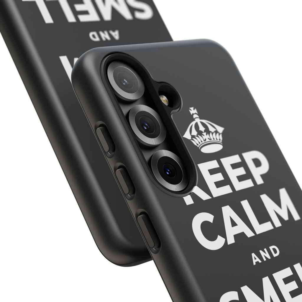 KEEP CALM AND SMELL THE ROSES Phone Case (Dark)