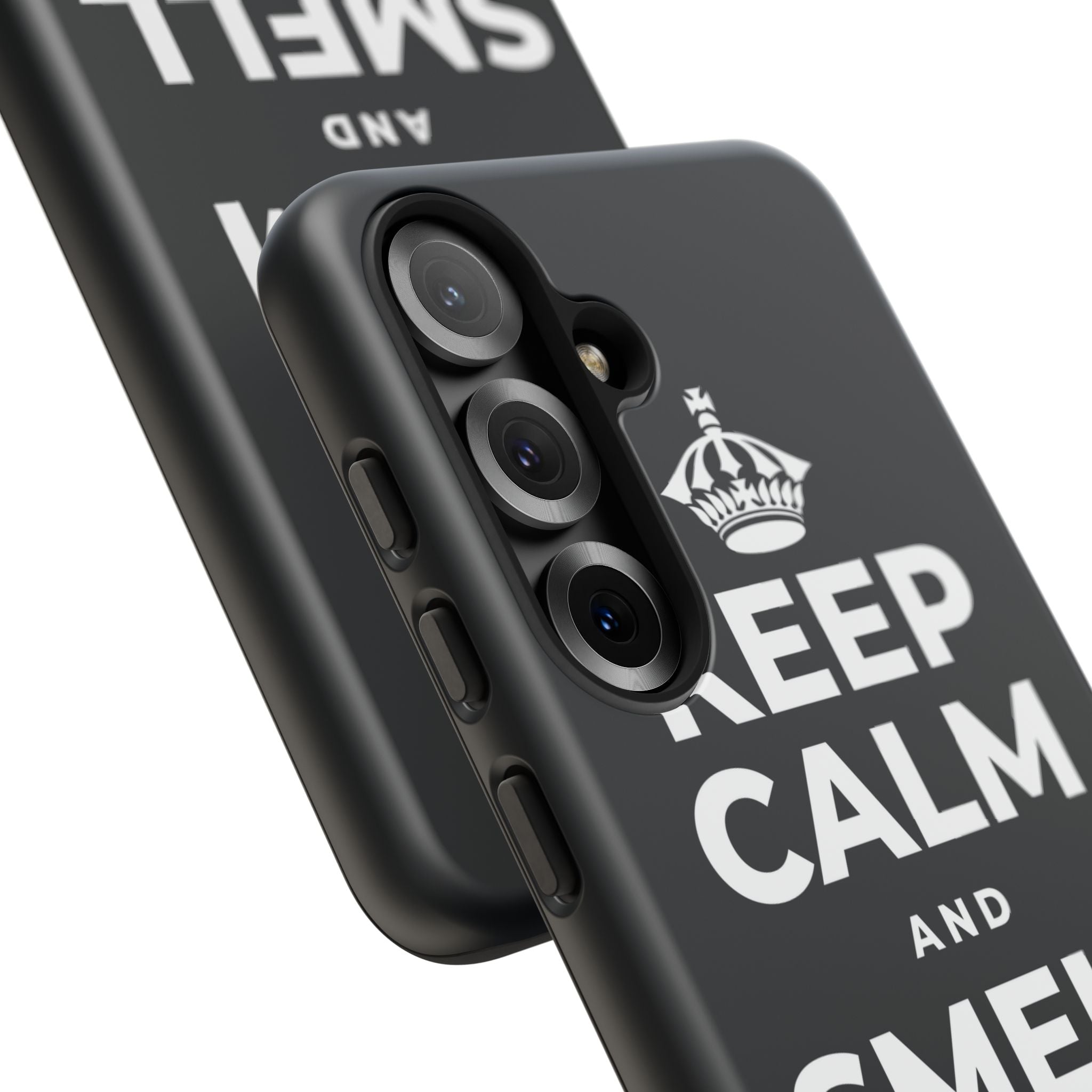 KEEP CALM AND SMELL THE ROSES Phone Case (Dark)