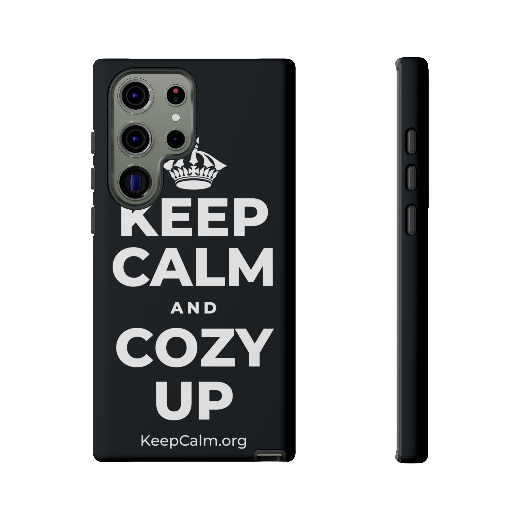 KEEP CALM AND COZY UP Phone Case (Dark)
