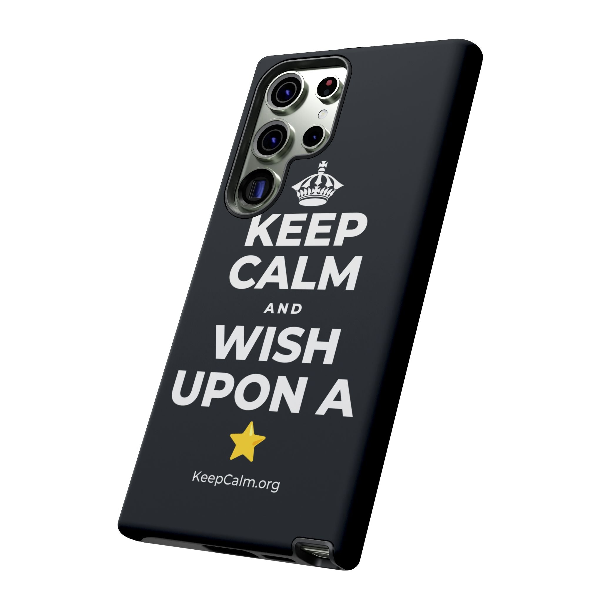 KEEP CALM AND WISH UPON A ⭐ Phone Case (Dark)