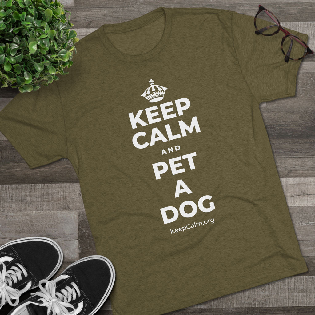 KEEP CALM AND PET A DOG Tri-Blend Tee