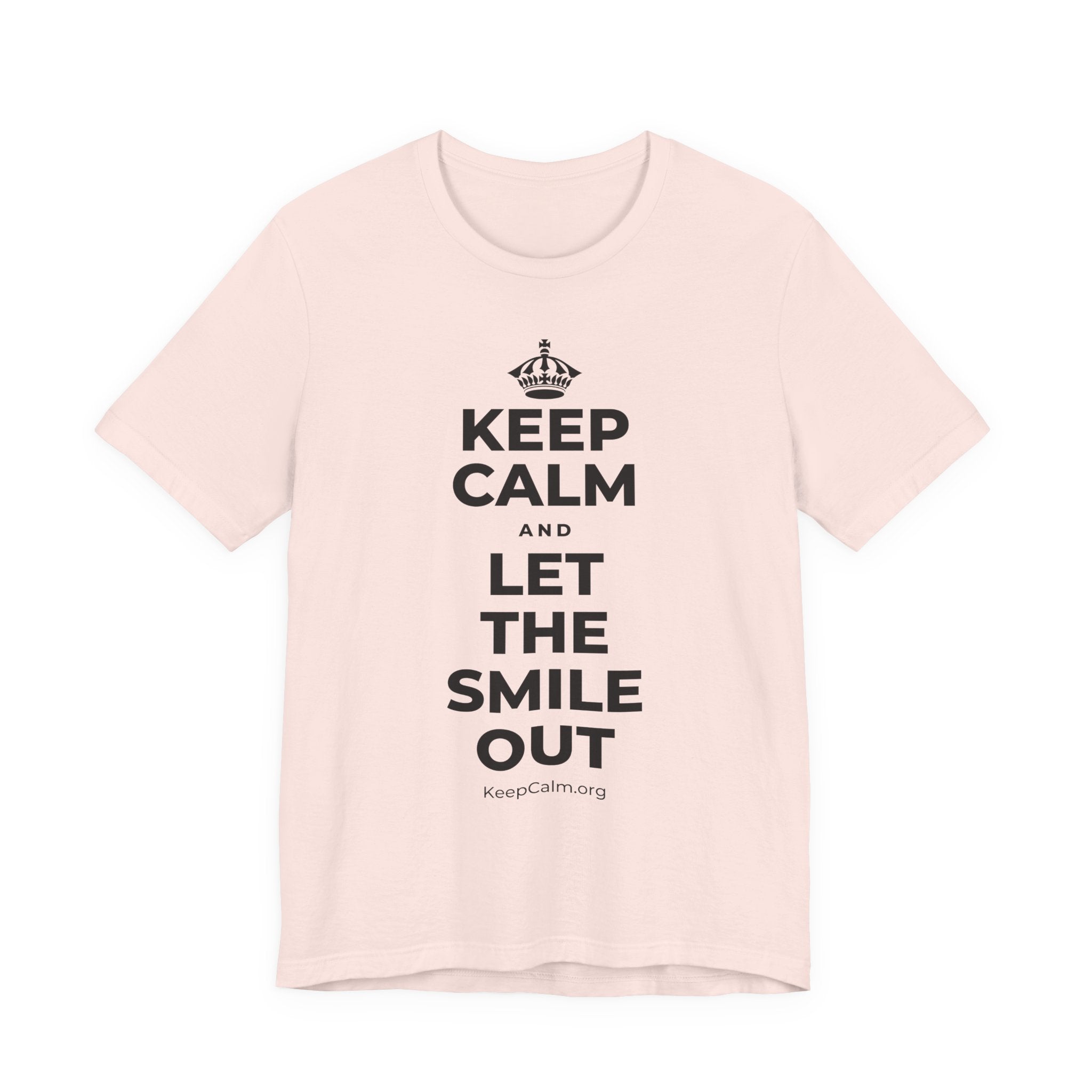 KEEP CALM AND LET THE SMILE OUT T-Shirt (Soft Cream–Heather Mauve)