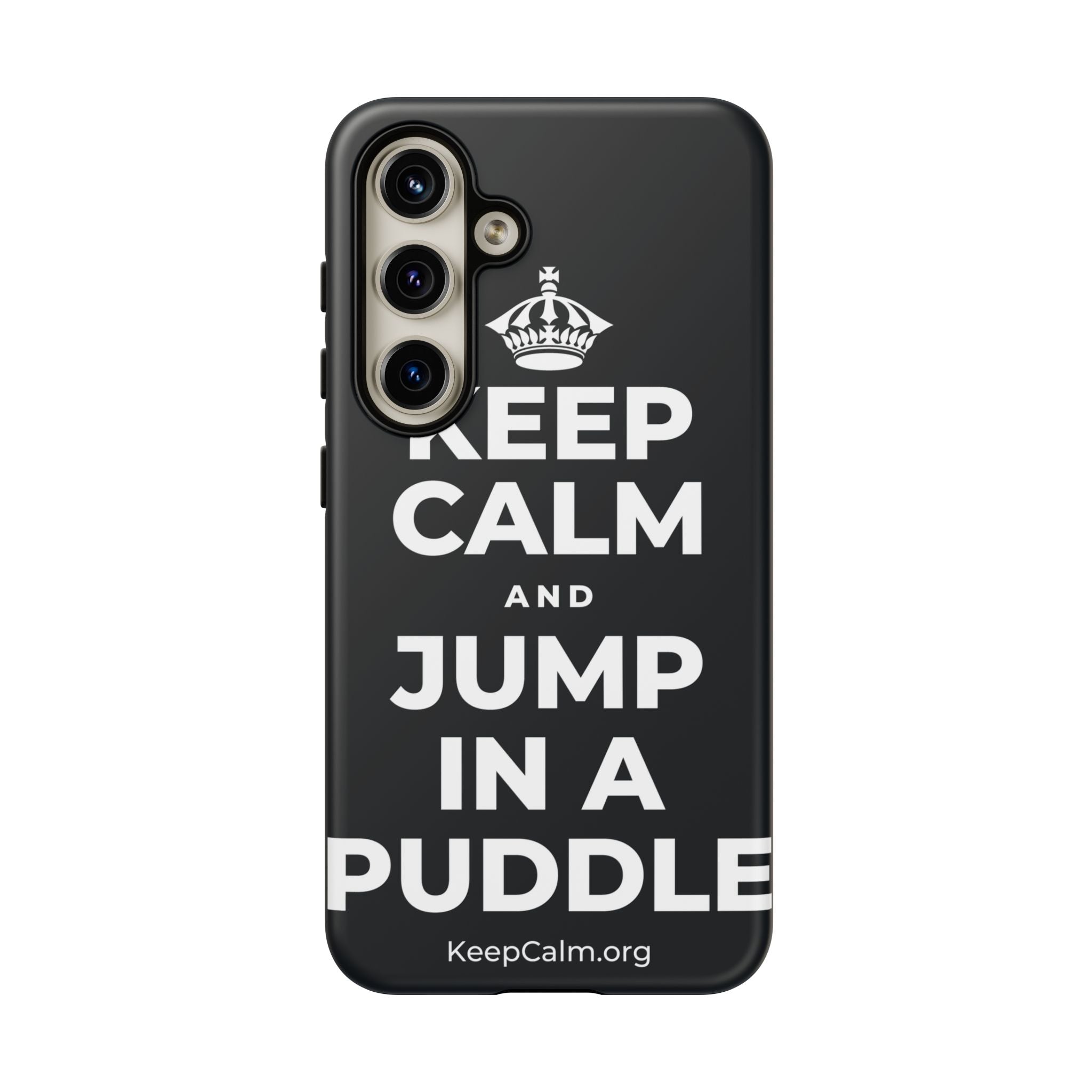KEEP CALM AND JUMP IN A PUDDLE Phone Case (Dark)