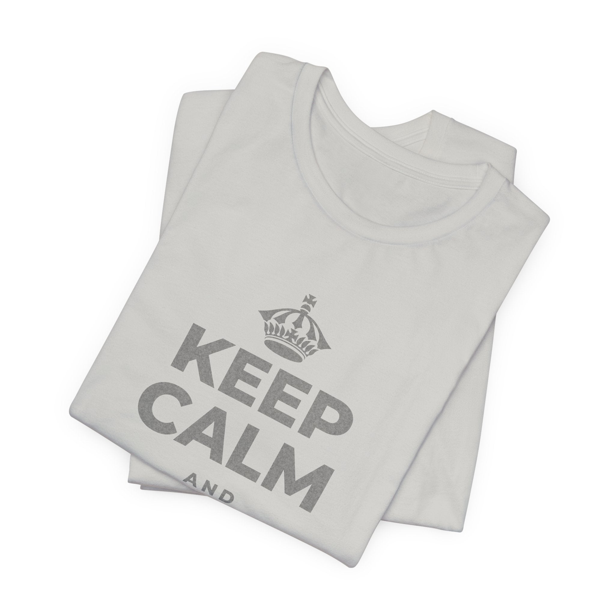 KEEP CALM AND WRITE IT DOWN T-Shirt (Baby Blue–Silver)