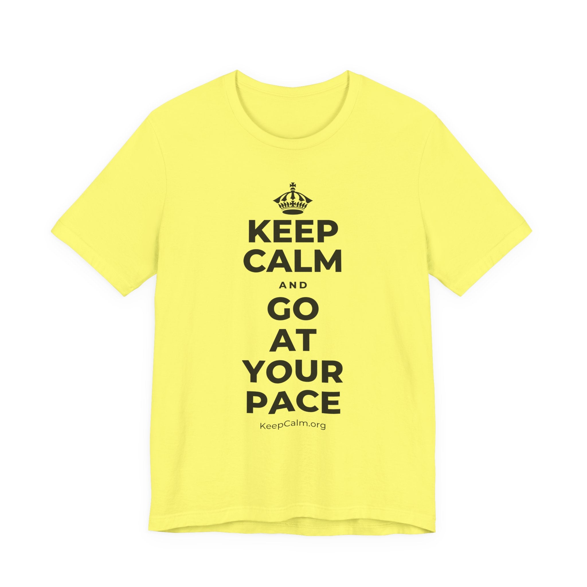 KEEP CALM AND GO AT YOUR PACE T-Shirt (Soft Cream–Heather Mauve)