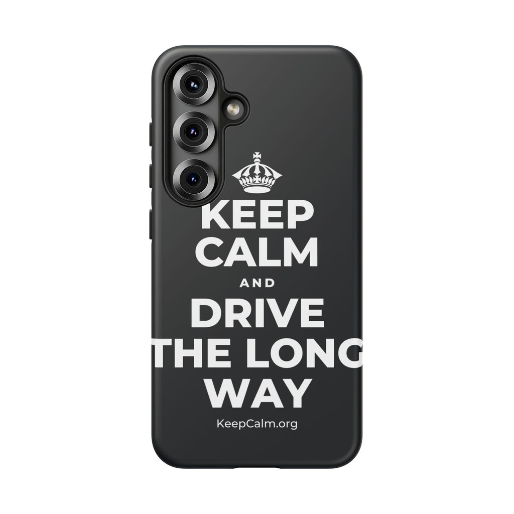 KEEP CALM AND DRIVE THE LONG WAY Phone Case (Dark)