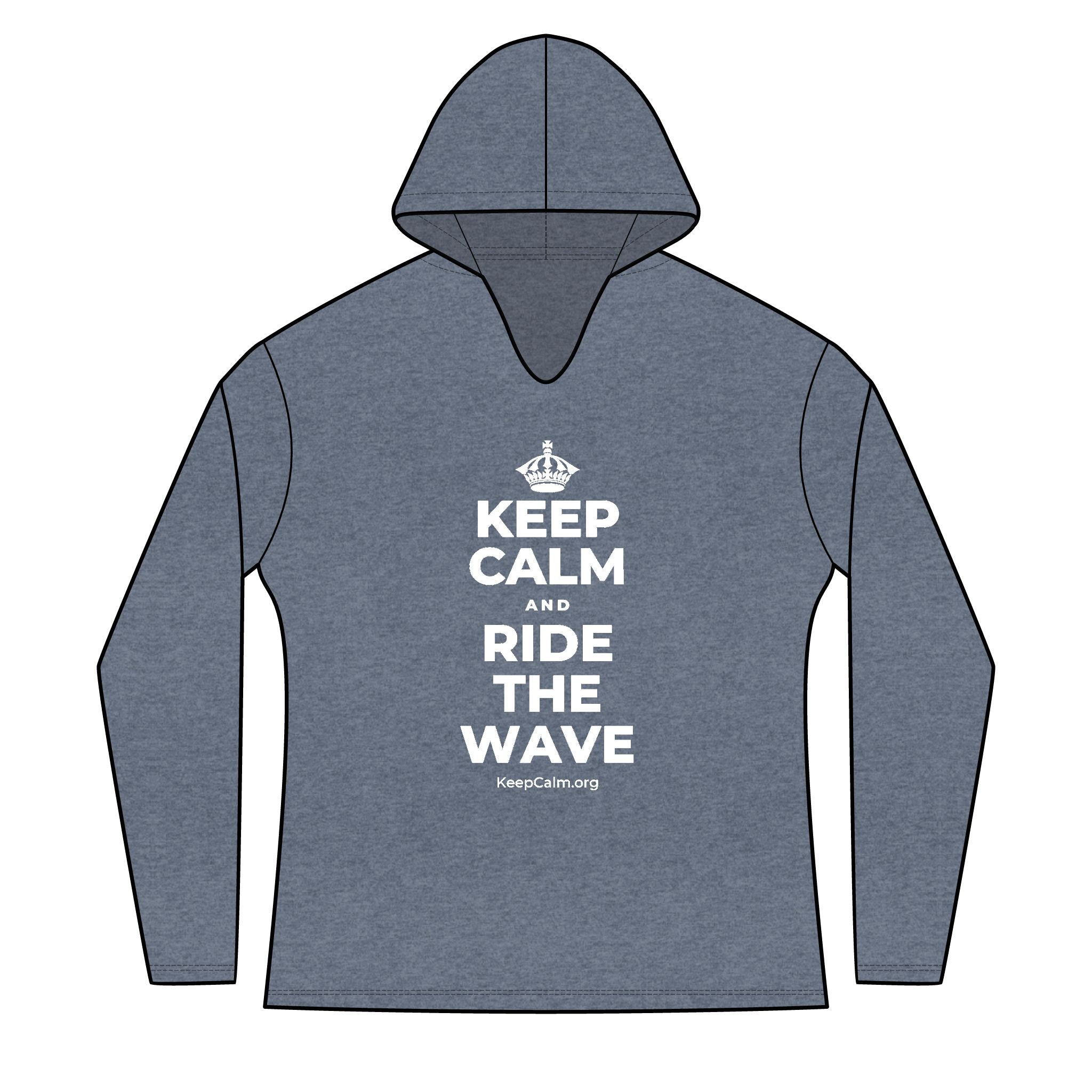 KEEP CALM AND RIDE THE WAVE Women's Long Sleeve Hoodie