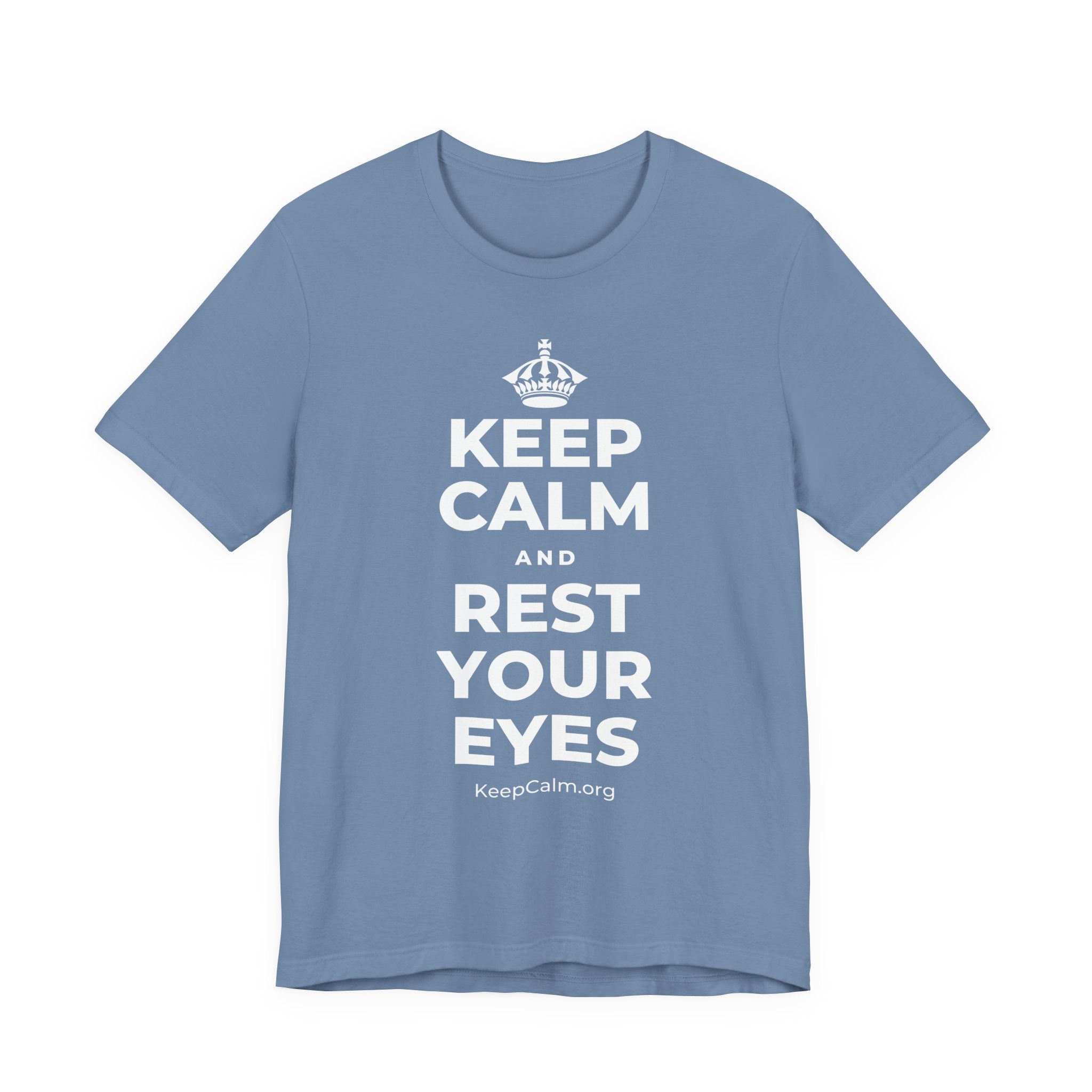 KEEP CALM AND REST YOUR EYES T-Shirt (Soft Cream–Heather Mauve)