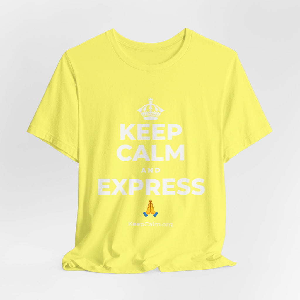 KEEP CALM AND EXPRESS 🙏 T-Shirt (Soft Cream–Heather Mauve)