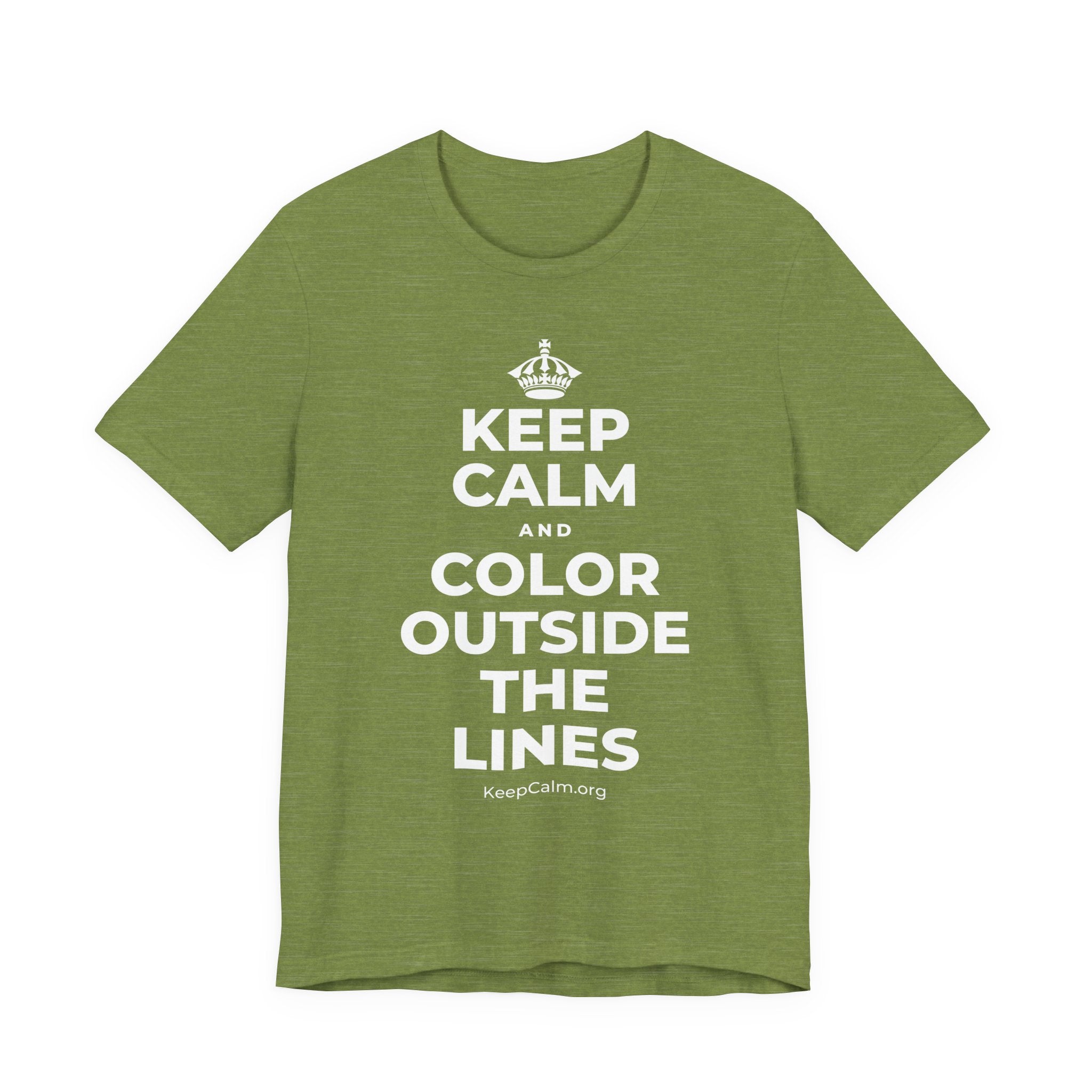 KEEP CALM AND COLOR OUTSIDE THE LINES T-Shirt (Baby Blue–Silver)