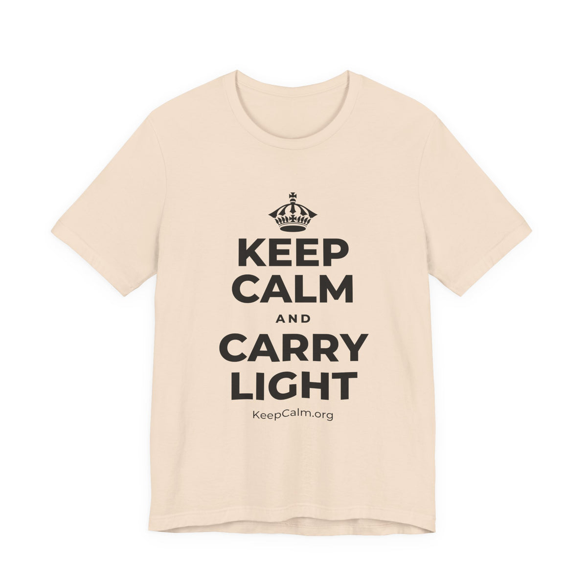 KEEP CALM AND CARRY LIGHT T-Shirt (Soft Cream–Heather Mauve)