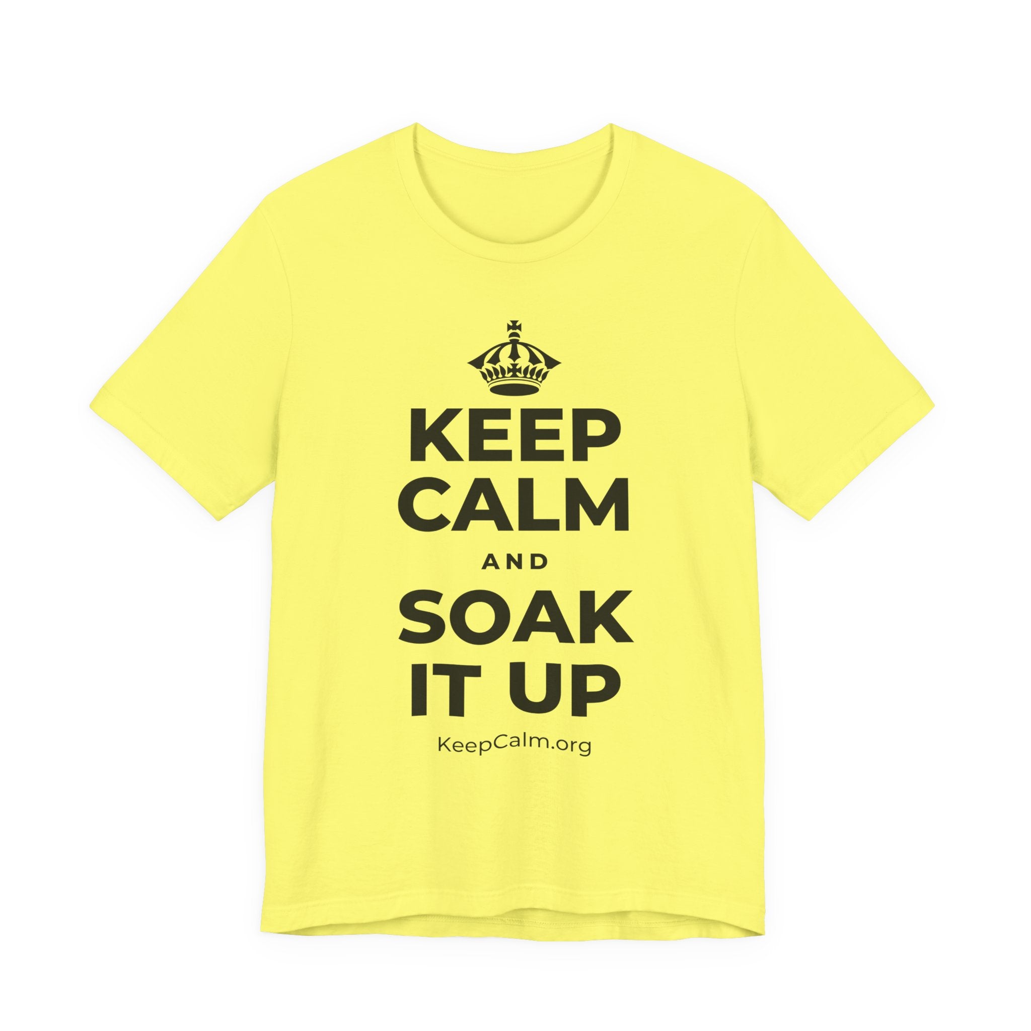 KEEP CALM AND SOAK IT UP T-Shirt (Soft Cream–Heather Mauve)