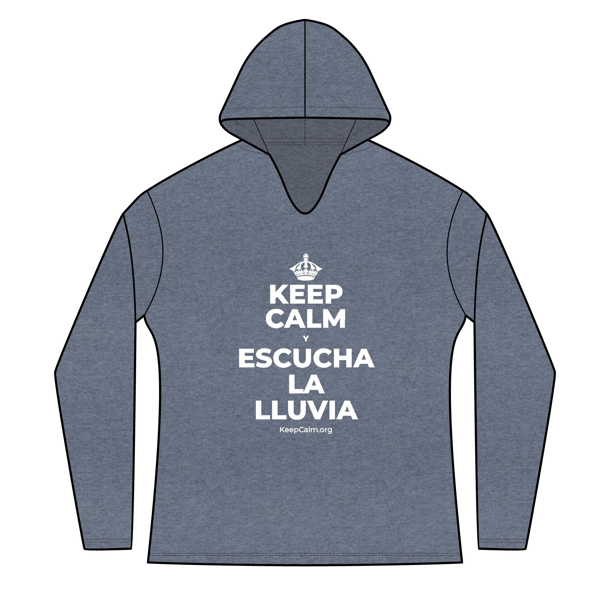 KEEP CALM Y ESCUCHA LA LLUVIA Women's Long Sleeve Hoodie
