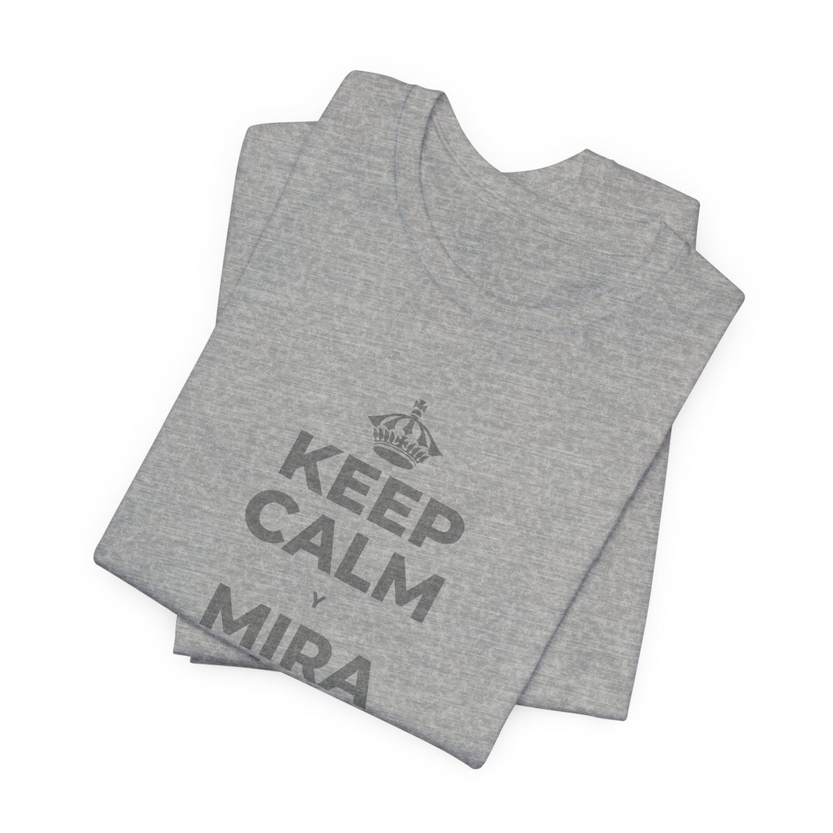 KEEP CALM Y MIRA CÓMO CAMBIAN LAS HOJAS T-Shirt (White–Asphalt)