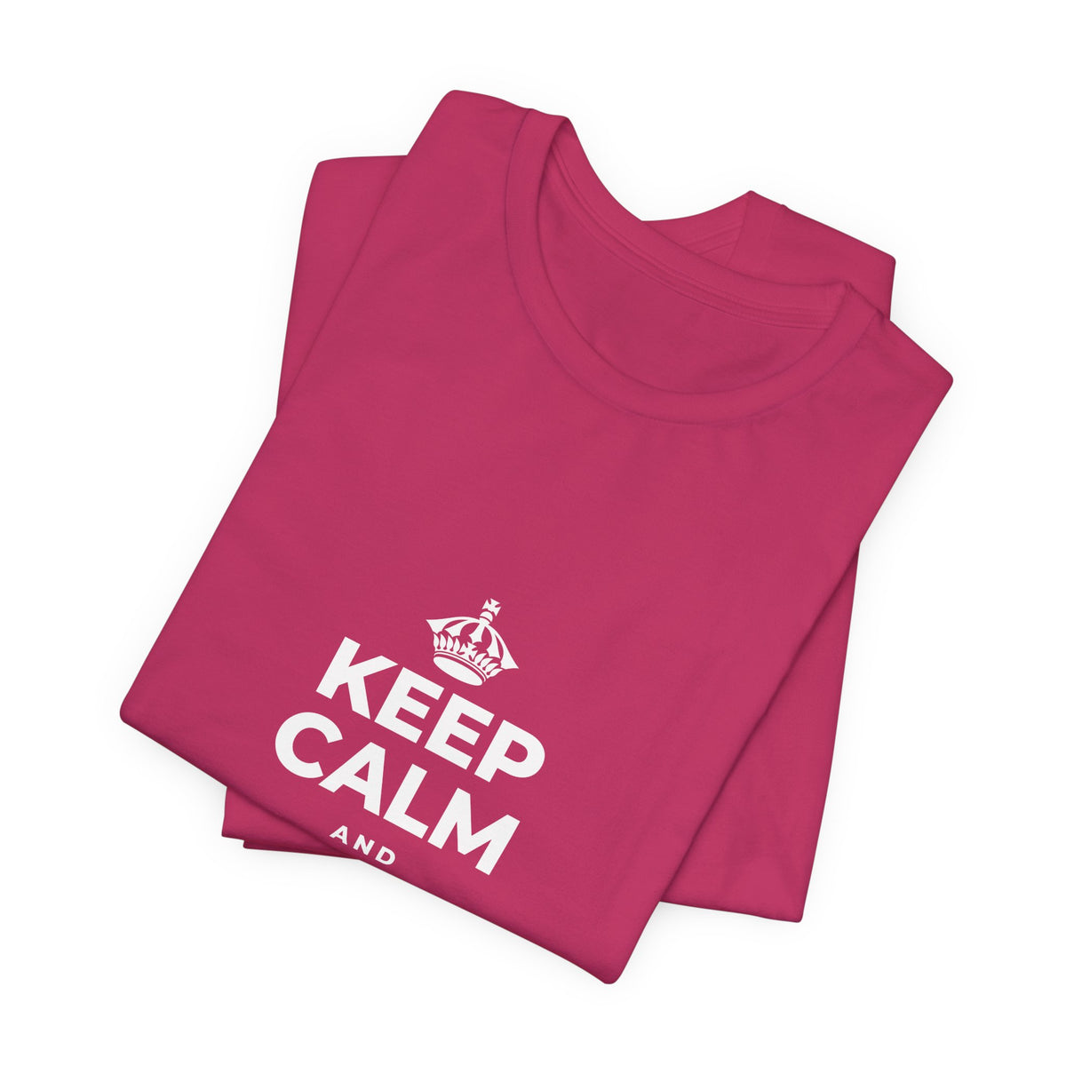 KEEP CALM AND CHASE THE MOONLIGHT T-Shirt (Baby Blue–Silver)