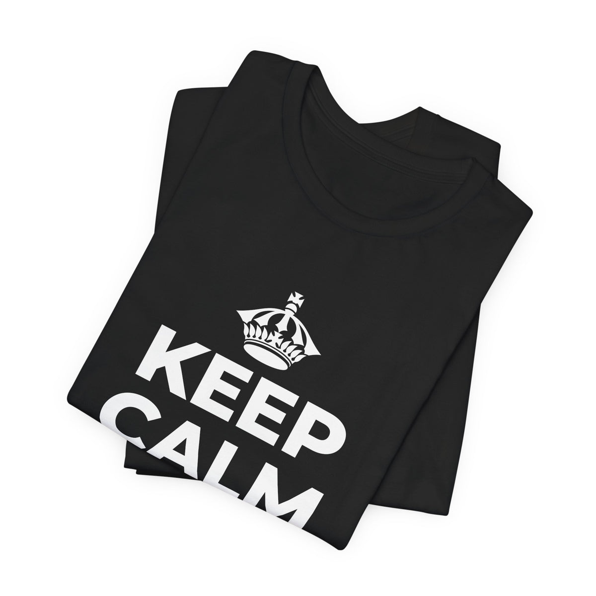 KEEP CALM AND OWN IT T-Shirt (White–Asphalt)